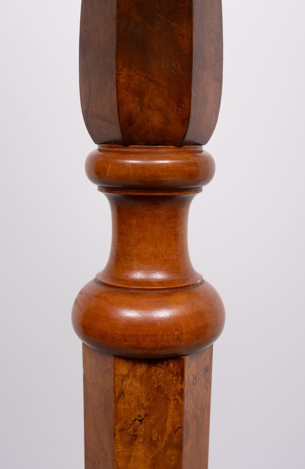 Stunning Large Antique Biedermeier Burl Floor Lamp . Germany photo vinterior