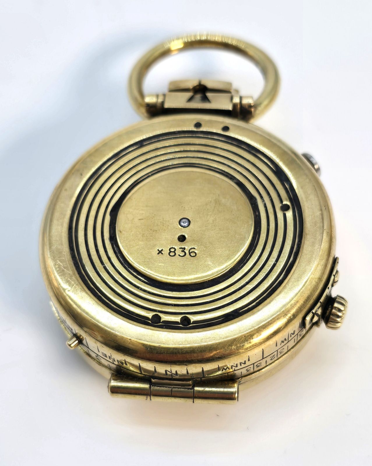 345.0 A  Brass English Compass Of A Type Used By Officers In Ww1, Circa 1914 photo