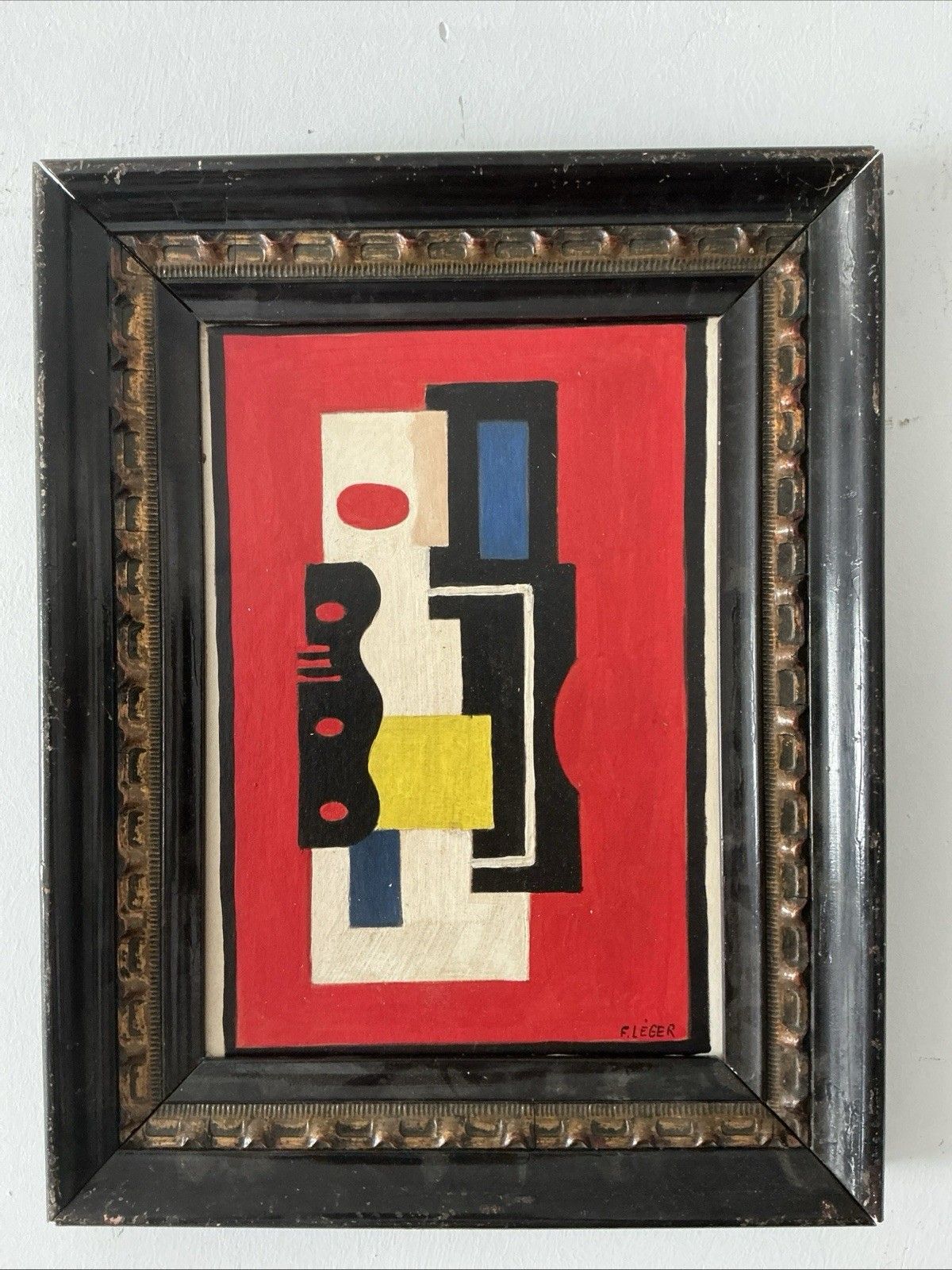 Beautiful Painting Fernand Leger Painting Oil On Board French  Painter Old