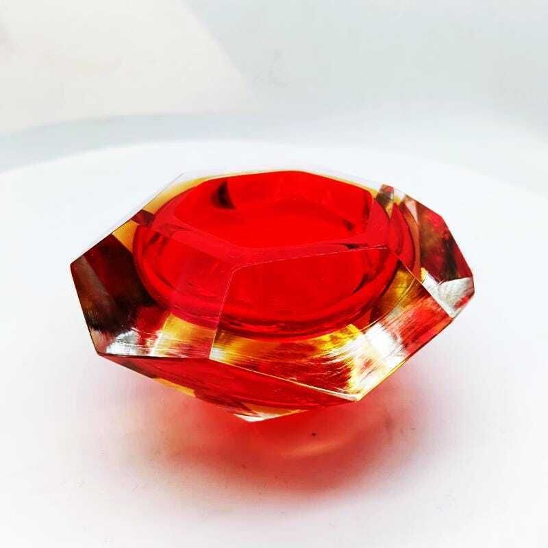 1960s Ashtray Or Catch All In Murano Glass By Flavio Poli For Seguso. Made In Italy.