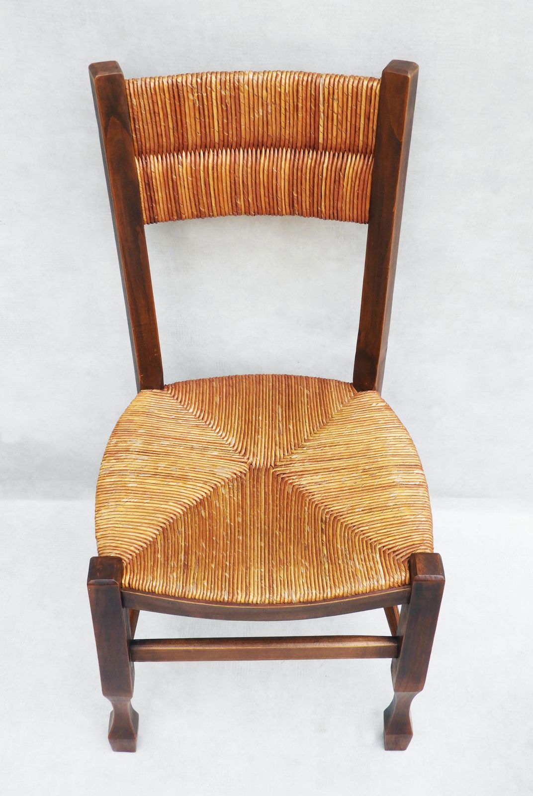 photo furniture Set Of 6 Provincial French Woven Rush Chairs C1950s