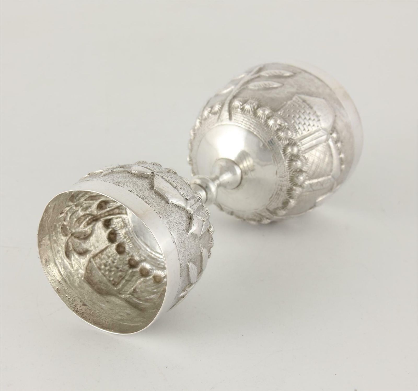 Indian Silver Spirit Drinks Measure. Double Ended Cocktail Bar Jigger. photo buy