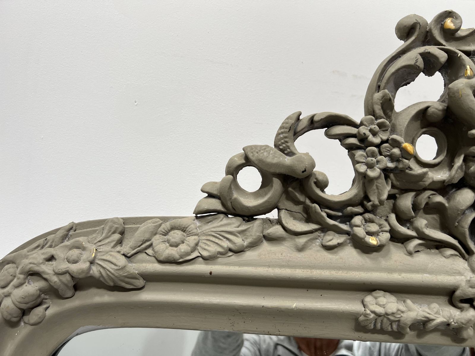 Louis XV Style Mirror In Wood And Patinated Stucco, 20th Century photo vinterior