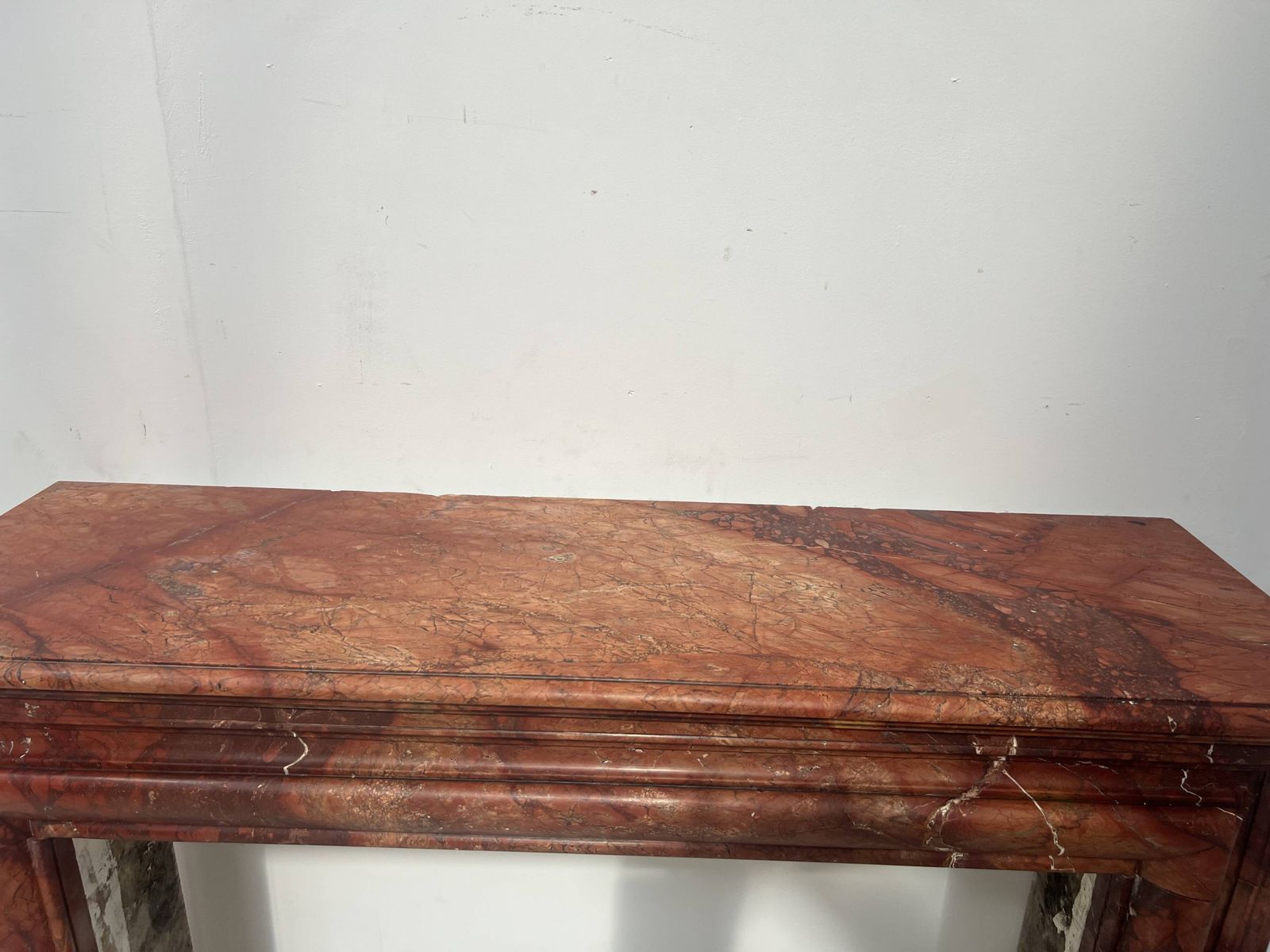Louis Philippe Fireplace In Red Breccia Marble, 19th Century photo buy