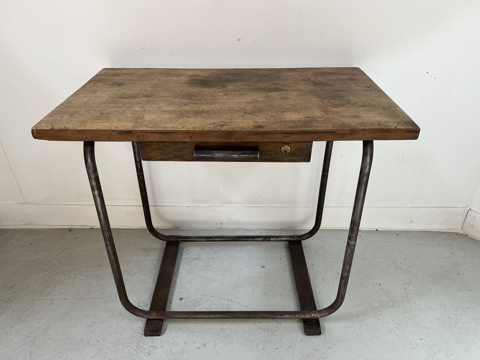 photo for sale Page 1 Of 11 Designer Desk In Tube And Wooden Top, 20th Century