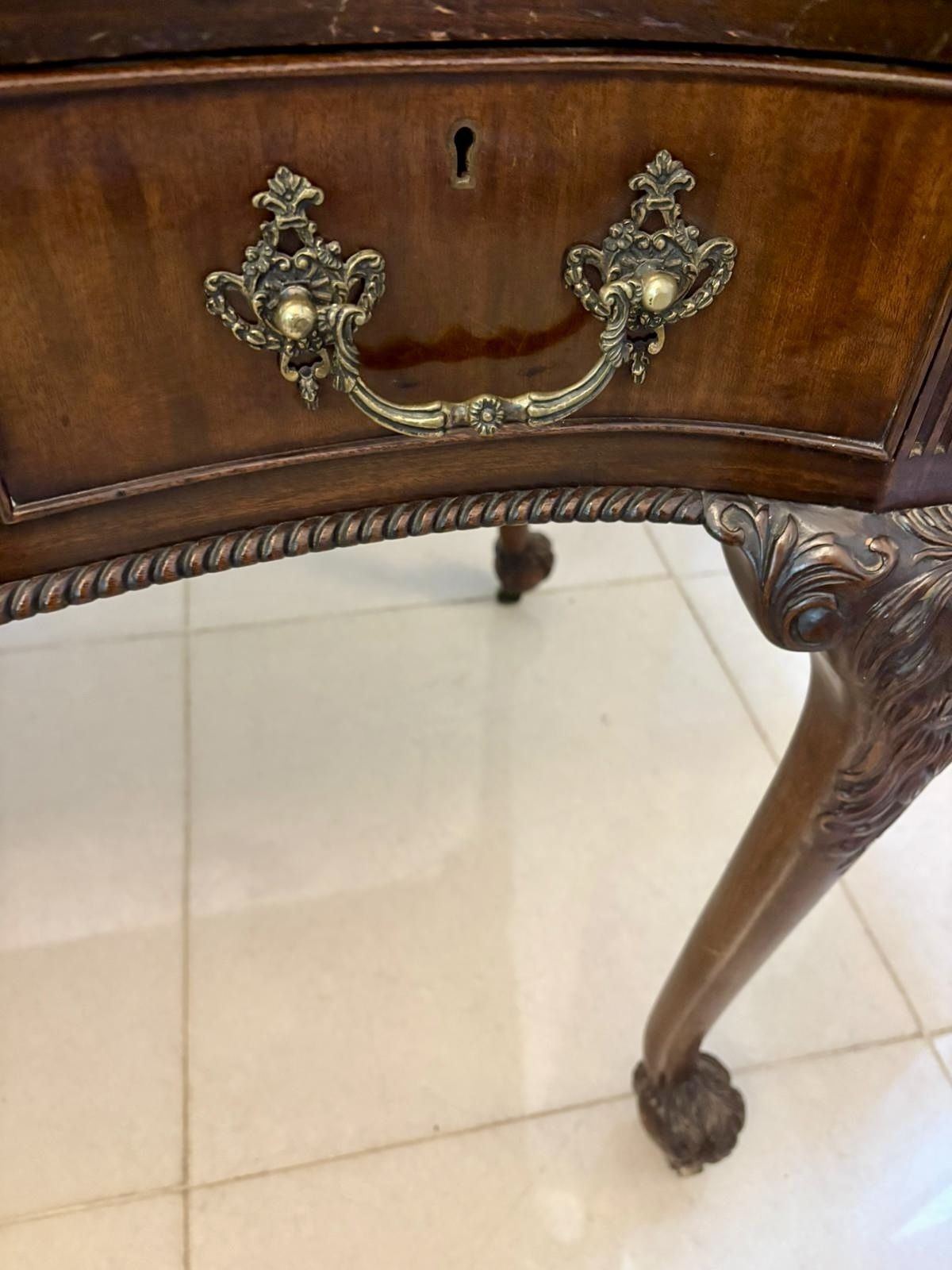 Antique 19th Century Quality Carved Mahogany Desk photo furniture
