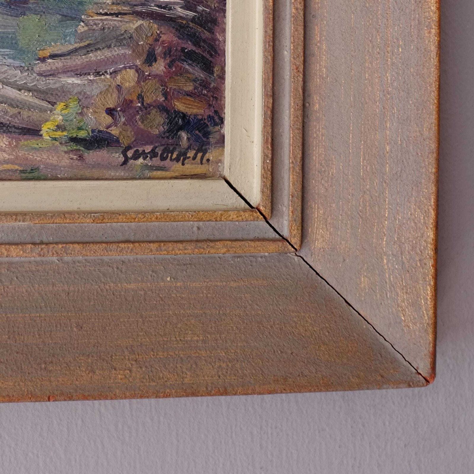 Mid Century Swedish Oil Painting, Swedish Landscape, Vintage Scandinavian Painting, Decorative Art, Interiors, Mid Century Art photo vinterior