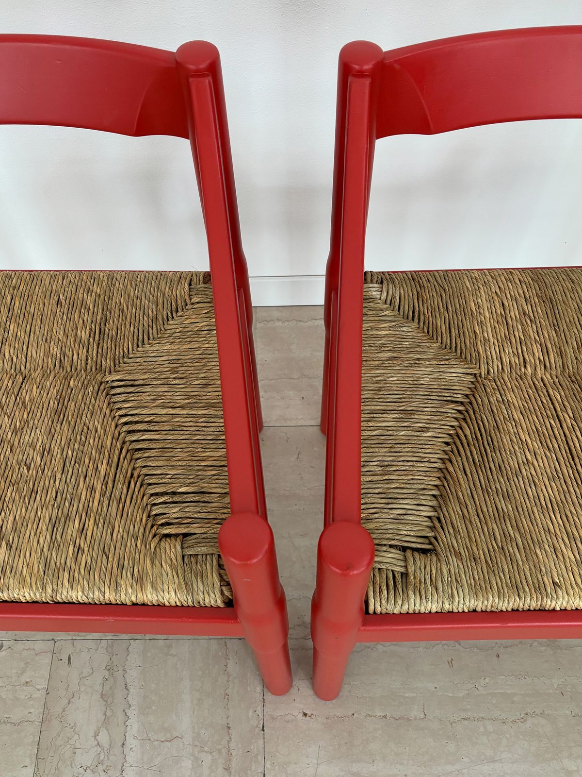 Vico Magistretti For Cassina Red Dining Chairs Model Carimate, Italy 1960s photo 3600.0