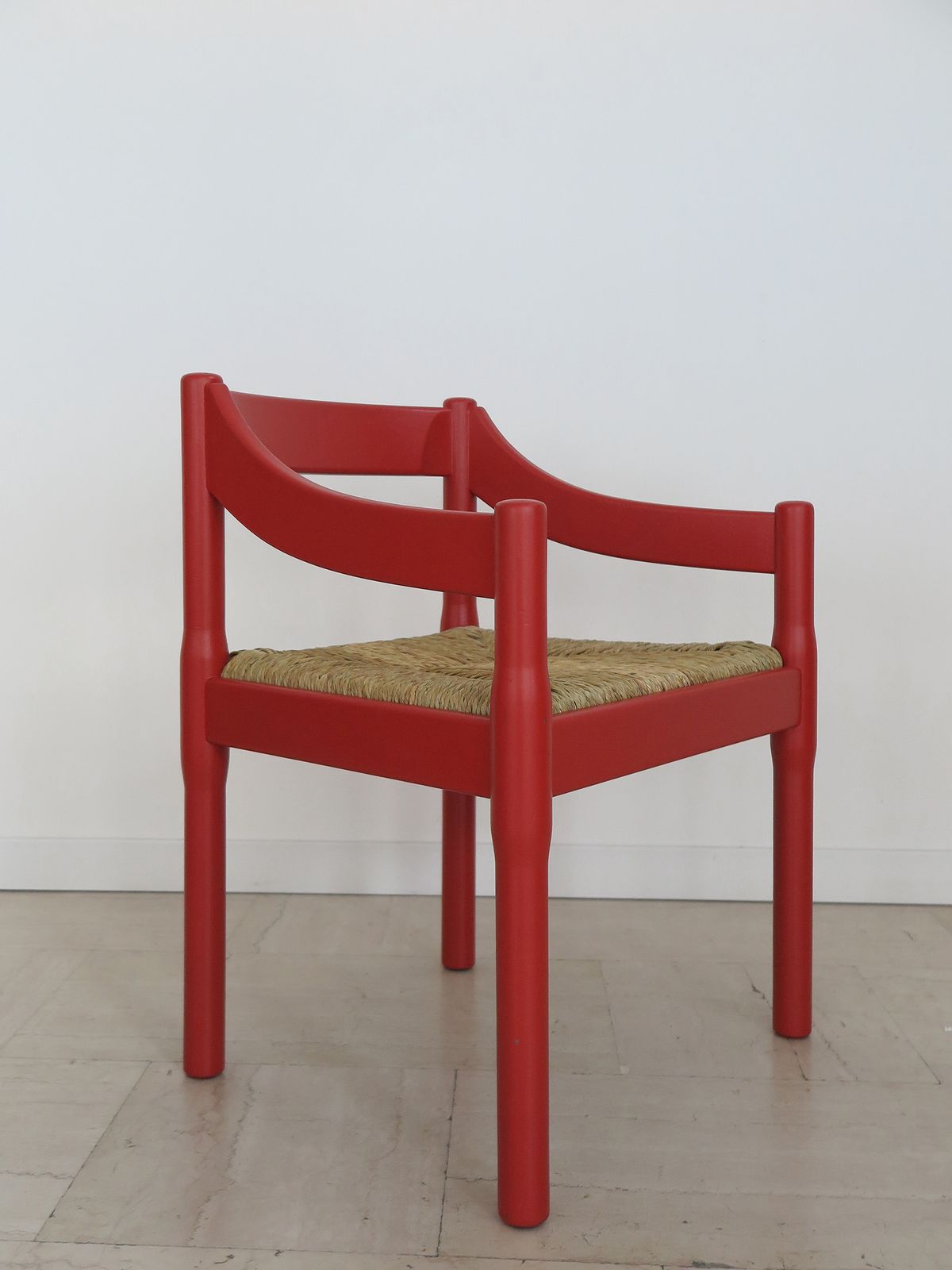 photo for sale Vico Magistretti For Cassina Red Dining Chairs Model Carimate, Italy 1960s