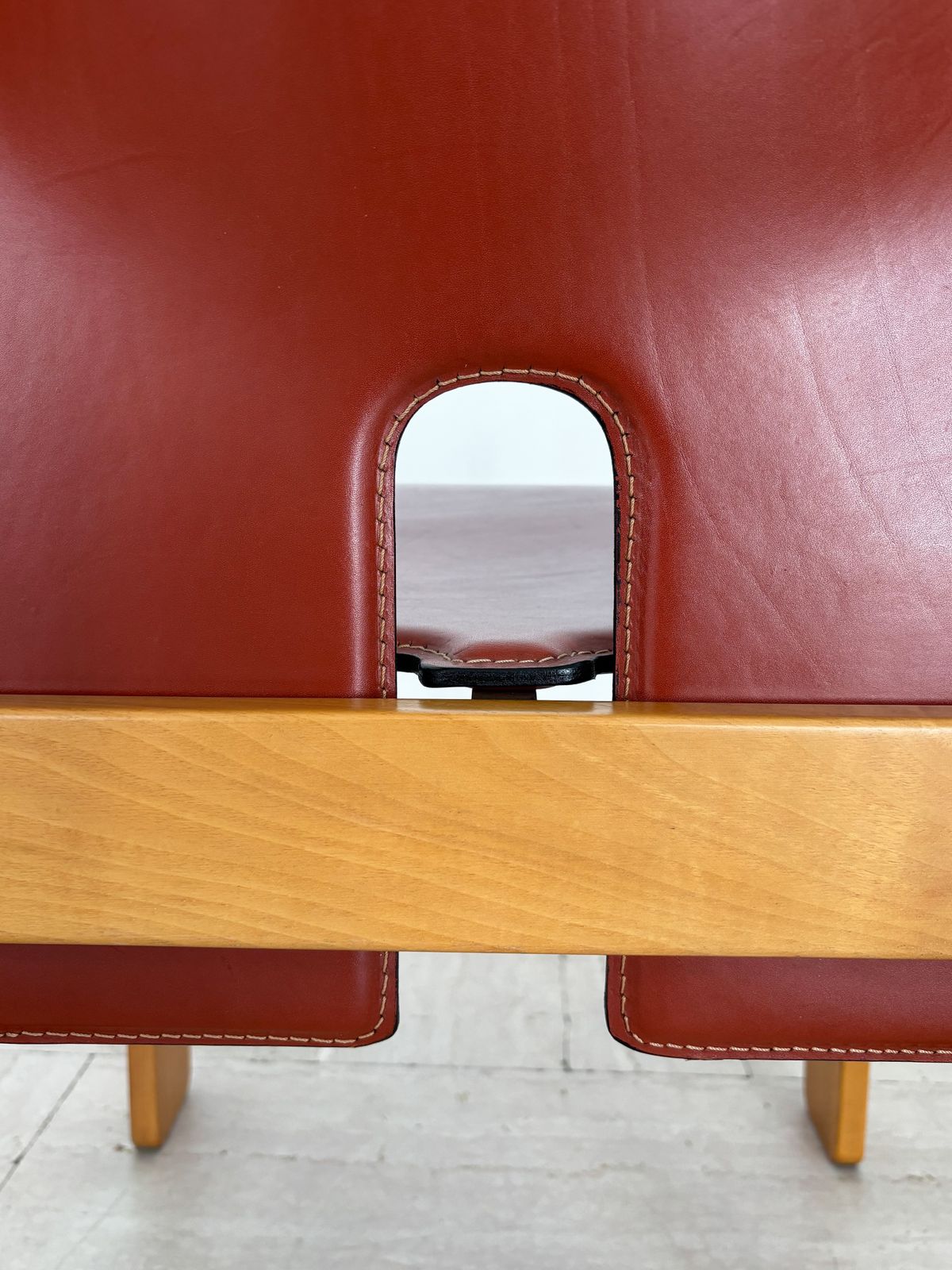 Furniture Afra Tobia Scarpa Cassina Midcentury Leather Wood Dining Chairs, Italy 1960s photo