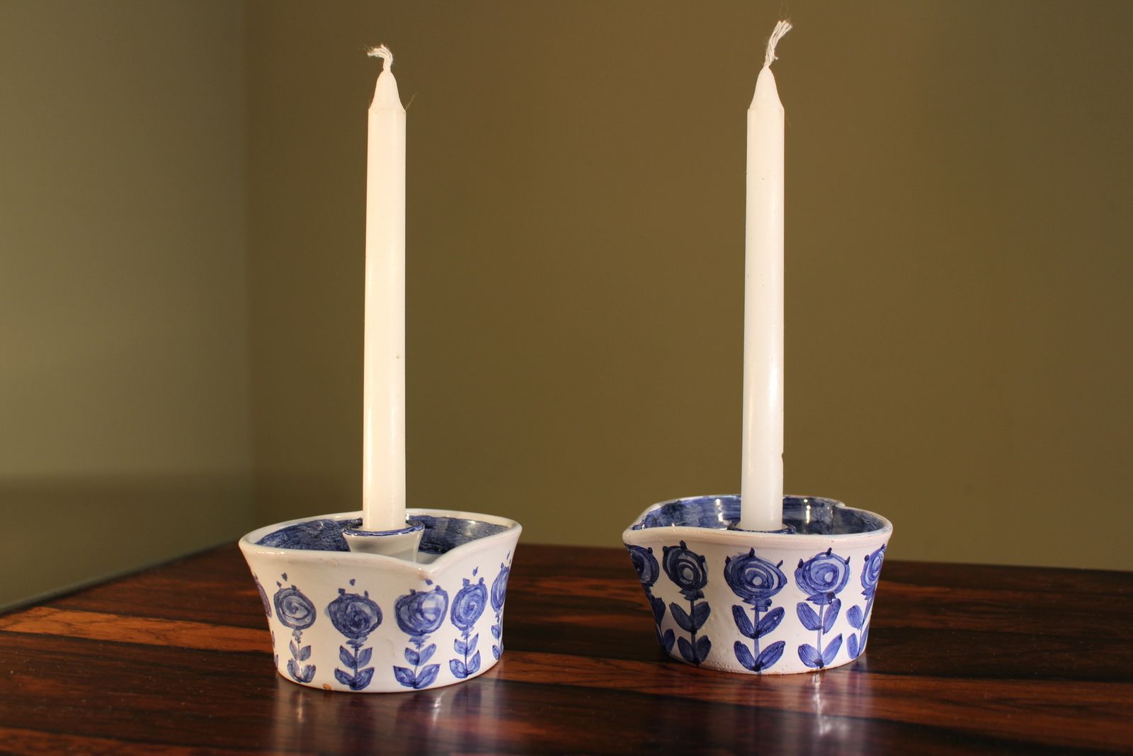 Bjorn Wiinblad Of Denmark Pair Of Ceramic Candleholders From 1972 photo vinterior