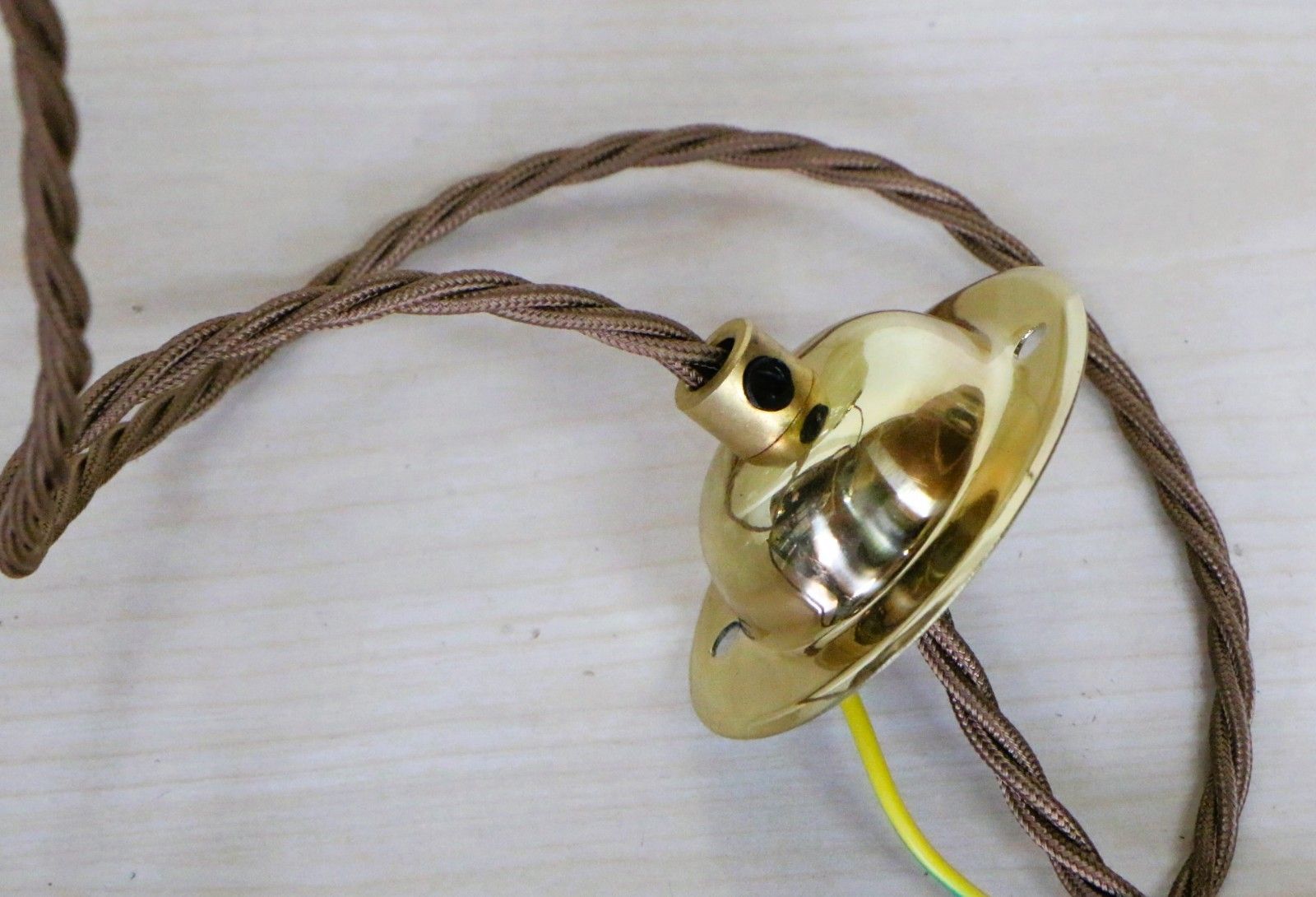 Ceiling Light Antique Art Deco Yellow Glass Pendant With Gallery & Fittings photo buy