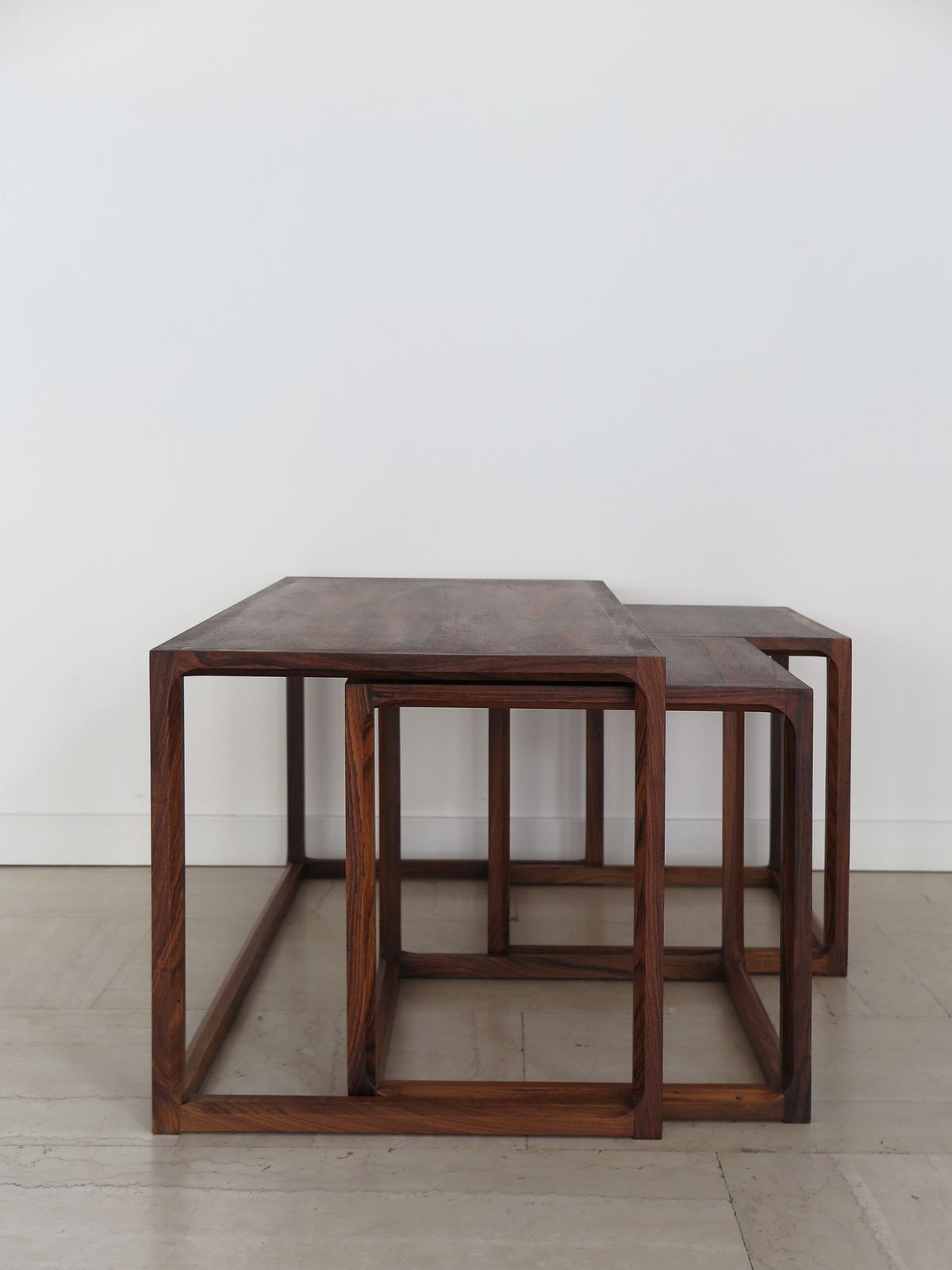 Kai Kristiansen For Aksel Kjersgaard Scandinavian Midcentury Dark Wood Nesting Tables Set, Denmark 1960s photo buy