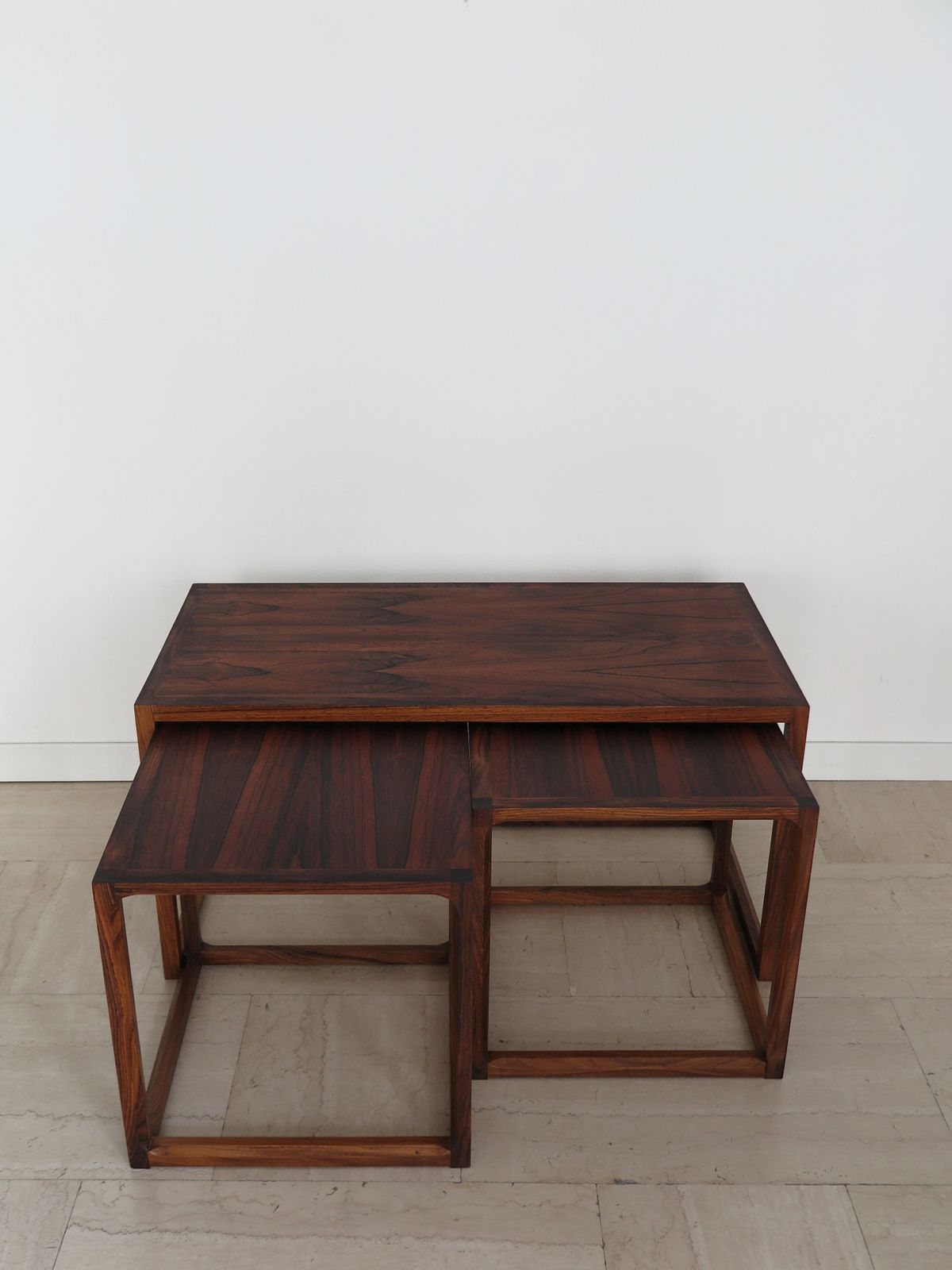 4850.0 Kai Kristiansen For Aksel Kjersgaard Scandinavian Midcentury Dark Wood Nesting Tables Set, Denmark 1960s photo