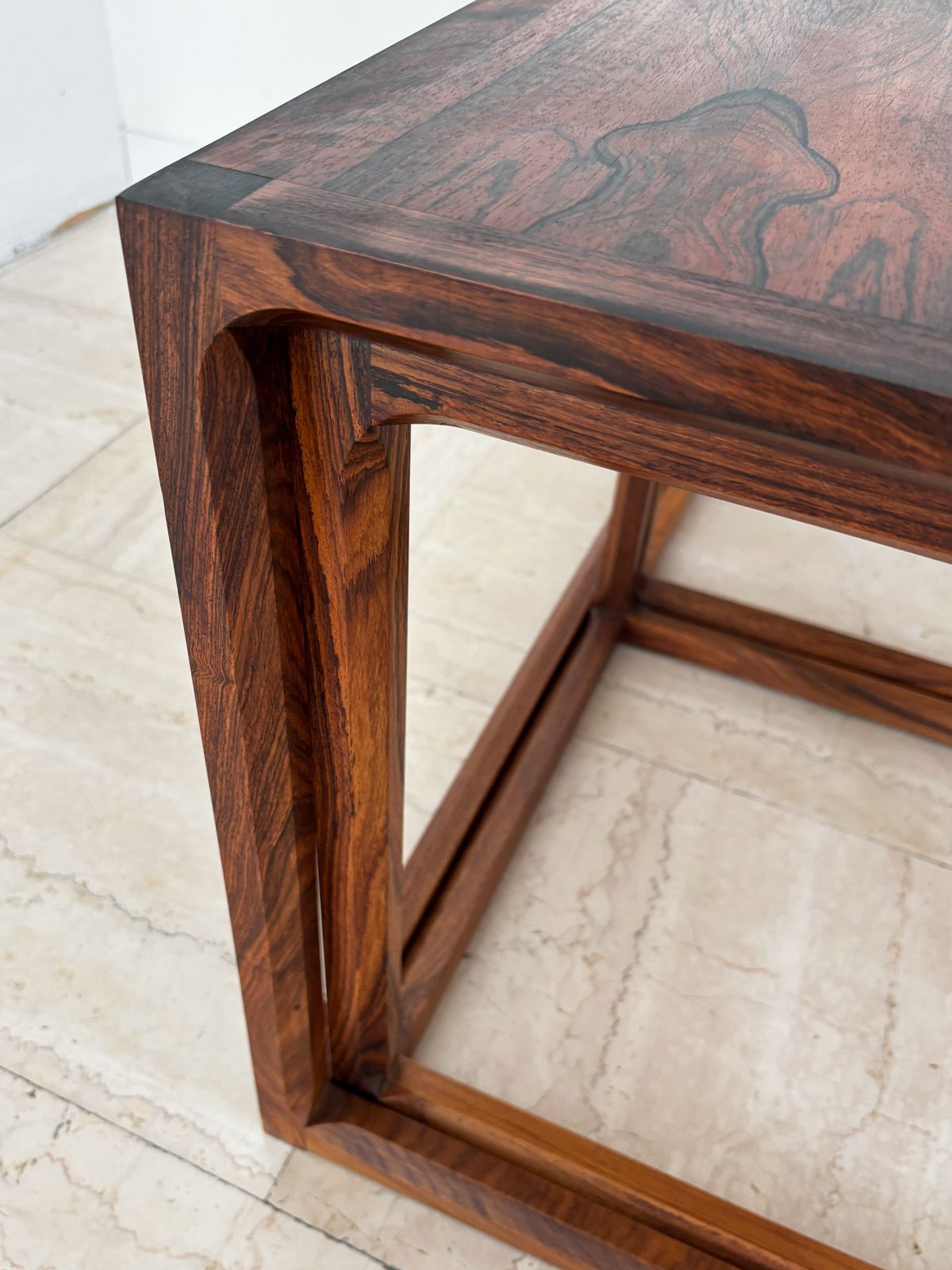 photo buy Kai Kristiansen For Aksel Kjersgaard Scandinavian Midcentury Dark Wood Nesting Tables Set, Denmark 1960s