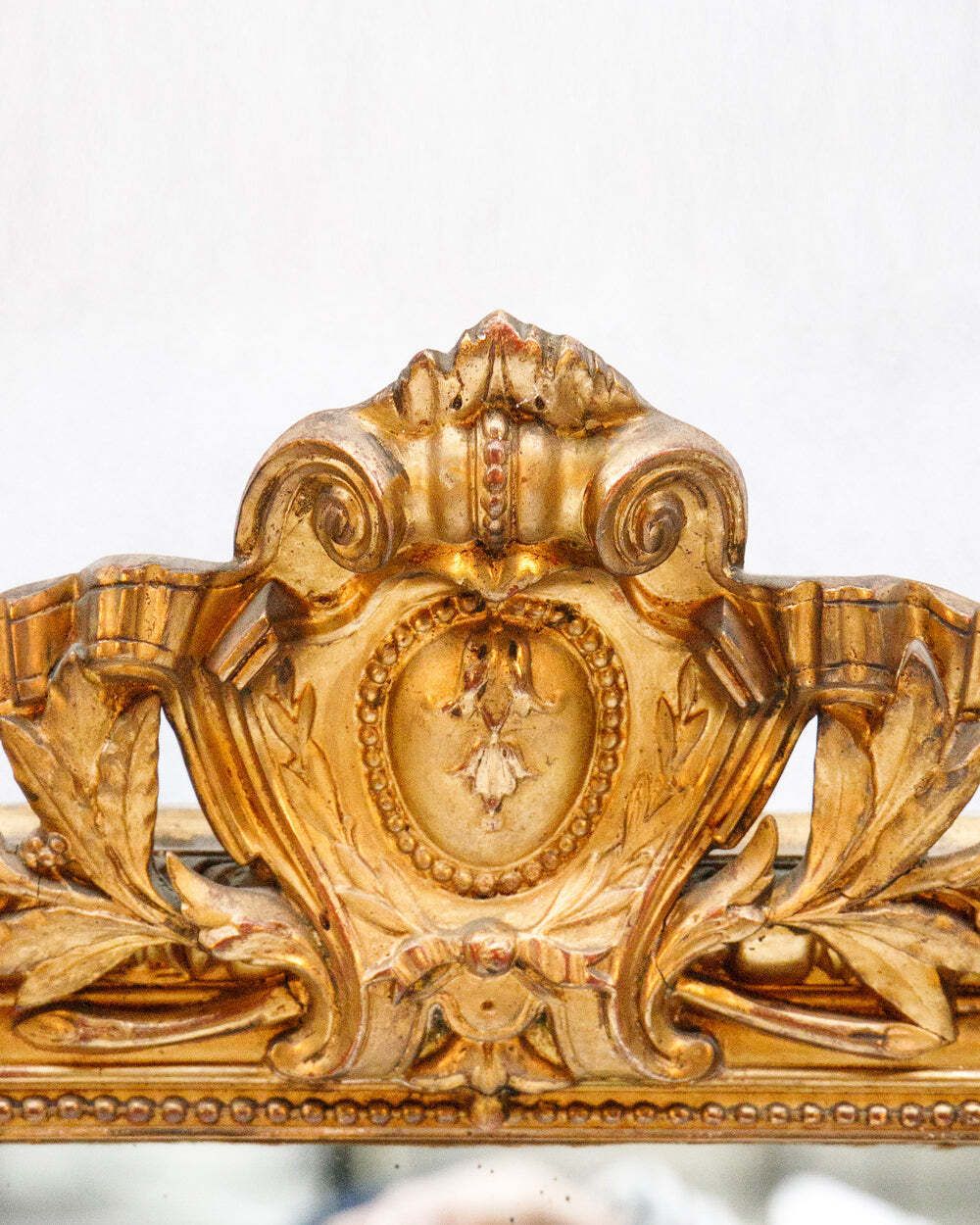 Large 19th C Louis Philippe Mirror With Ornate Shield Crest photo furniture