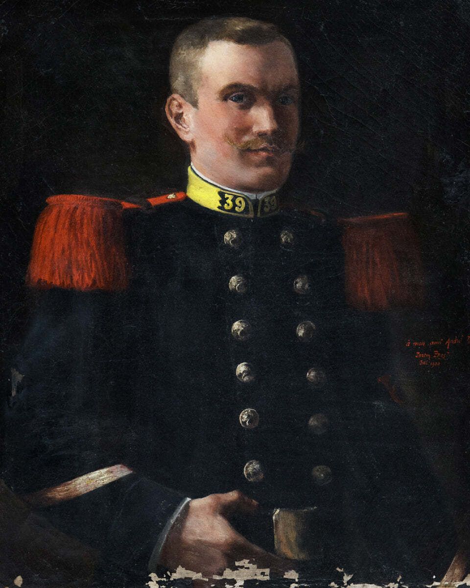 Olieverf Portret Van Een Jonge Franse Soldaat, 1900 photo furniture