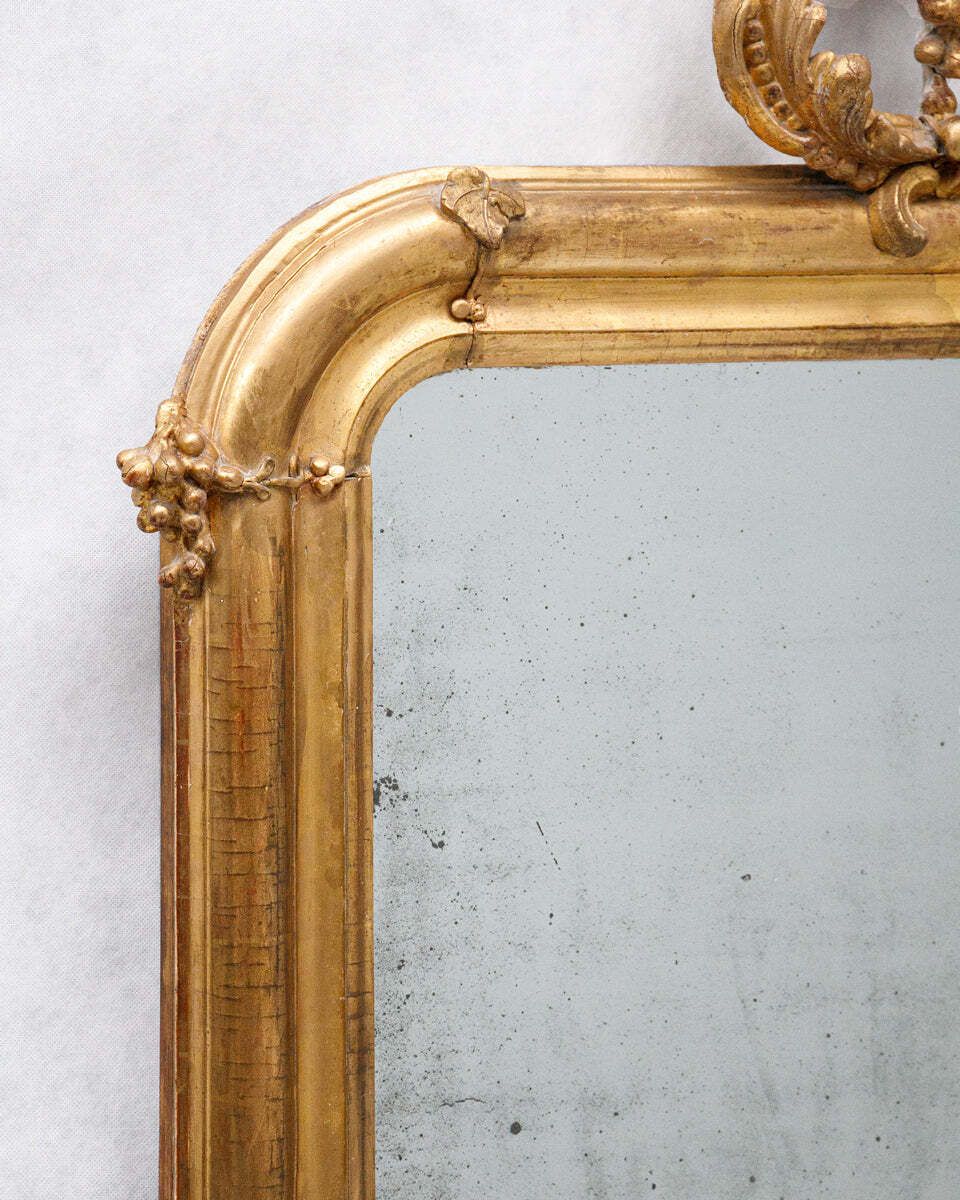 19th C Louis Philippe Mirror With Grapevine Crest photo vinterior