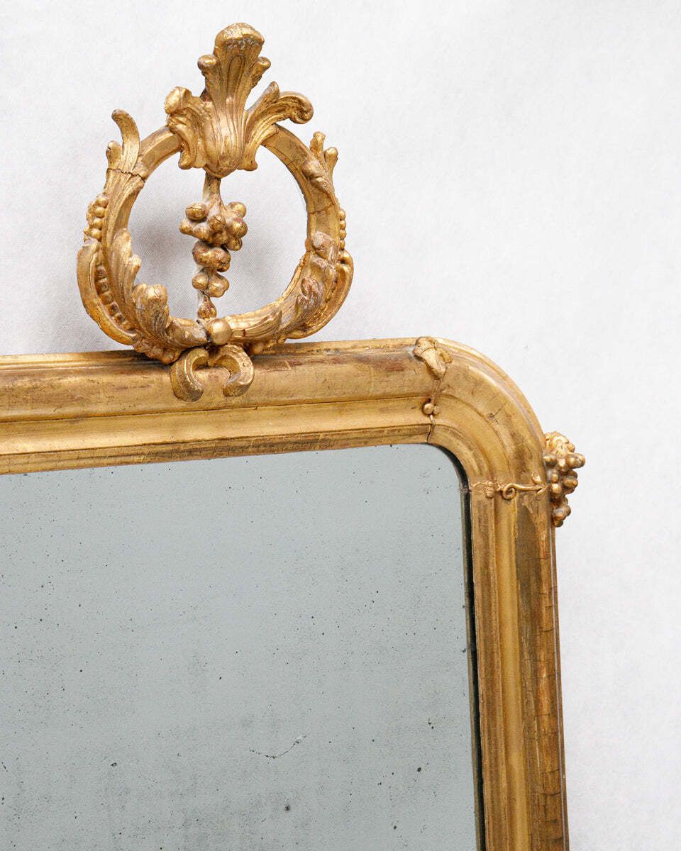 photo furniture 19th C Louis Philippe Mirror With Grapevine Crest
