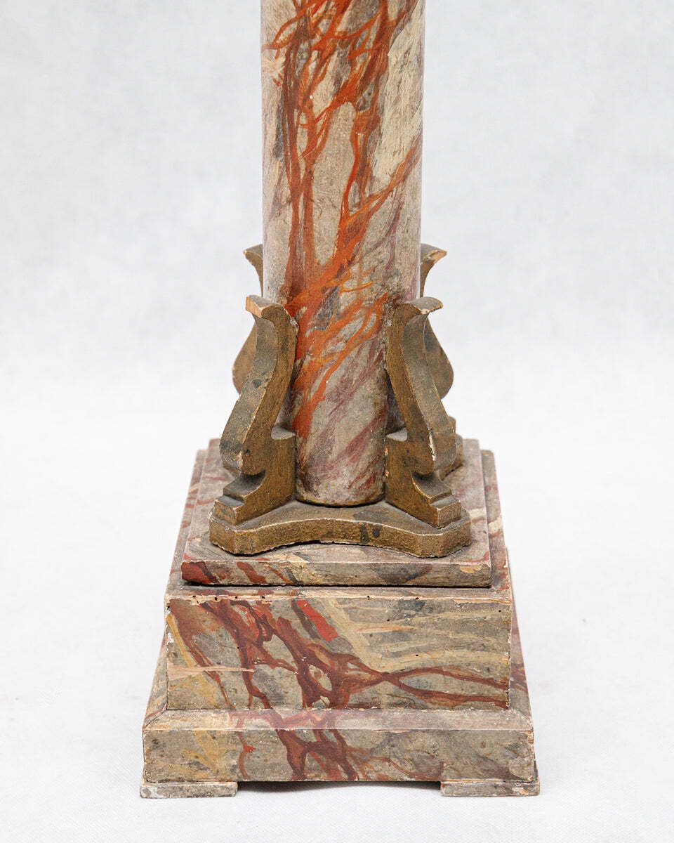 Small 19th C Faux Marble Pedestal Column photo vinterior
