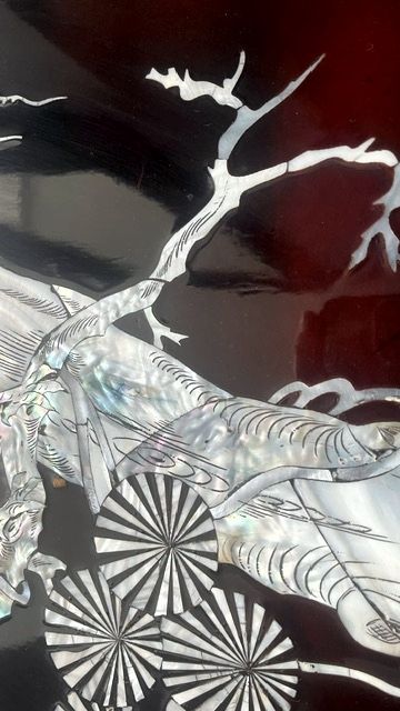 photo buy Vintage Set Of Wall Panels, Chinese  Display, Lacquer, Mother Of Pearl,