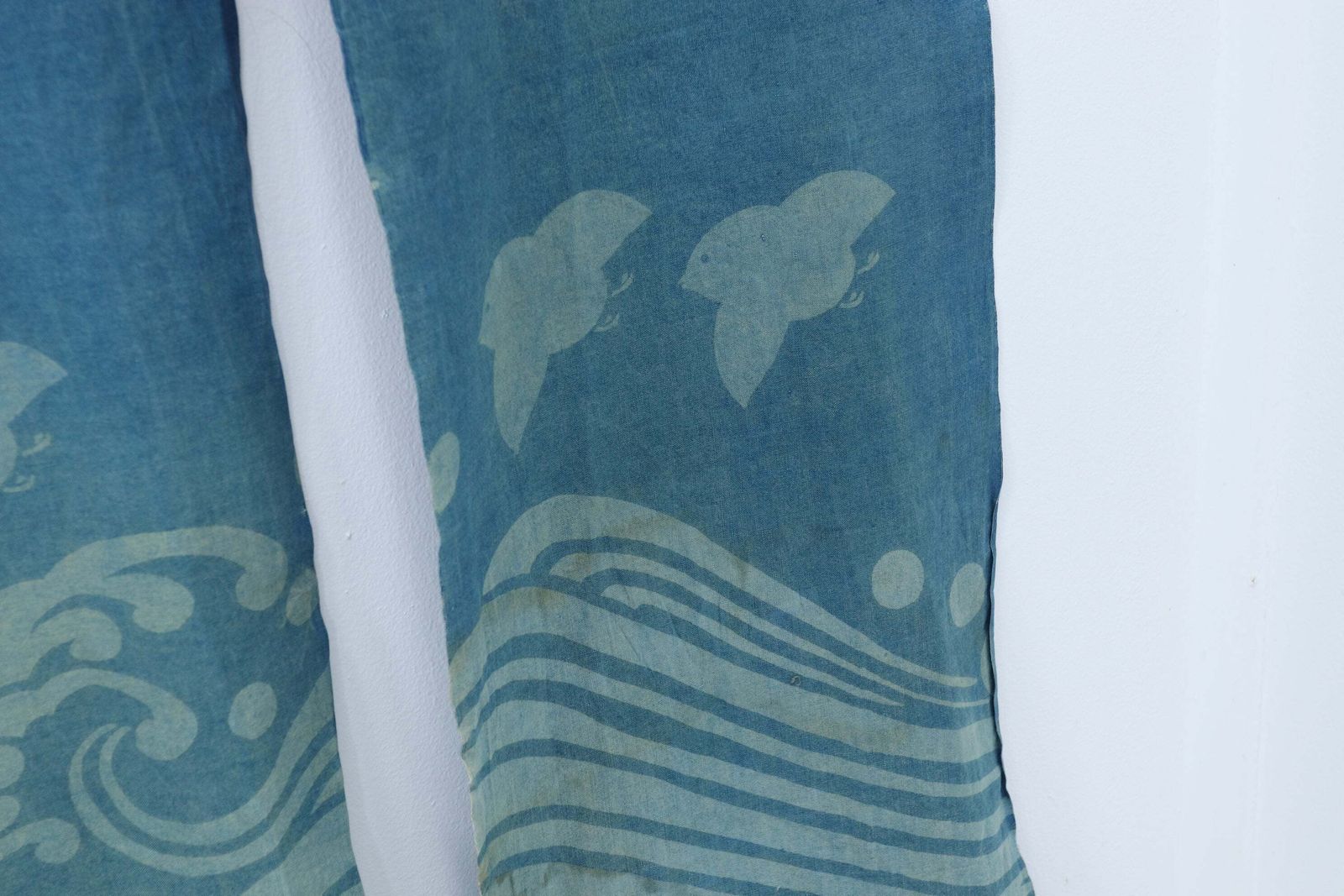 234.0 Early 20th Century Indigo Dyed Japanese Noren Curtain photo
