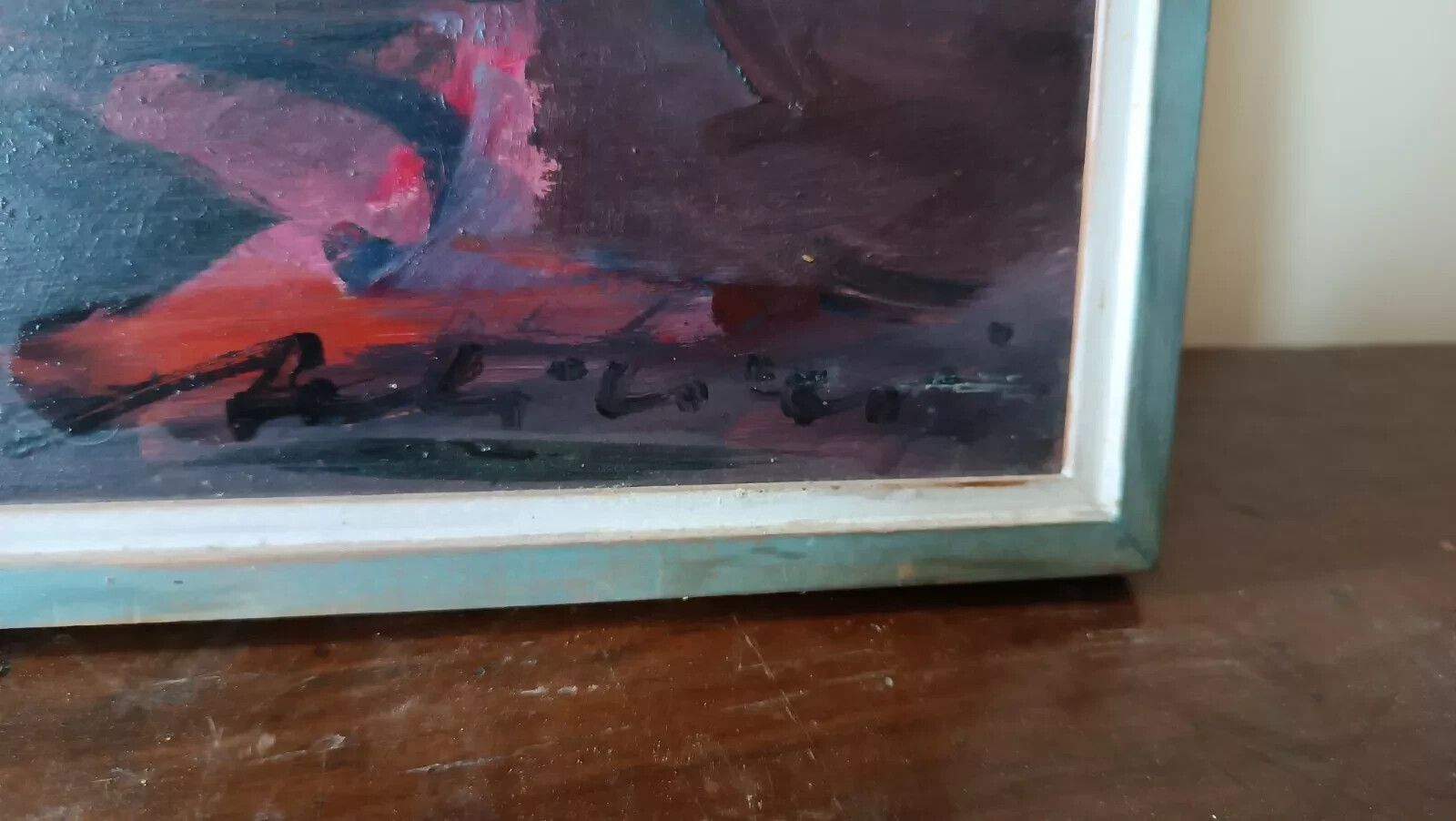 Painting Nature Still Fruit Oil On Plywood Years 50 Signed photo 124.0