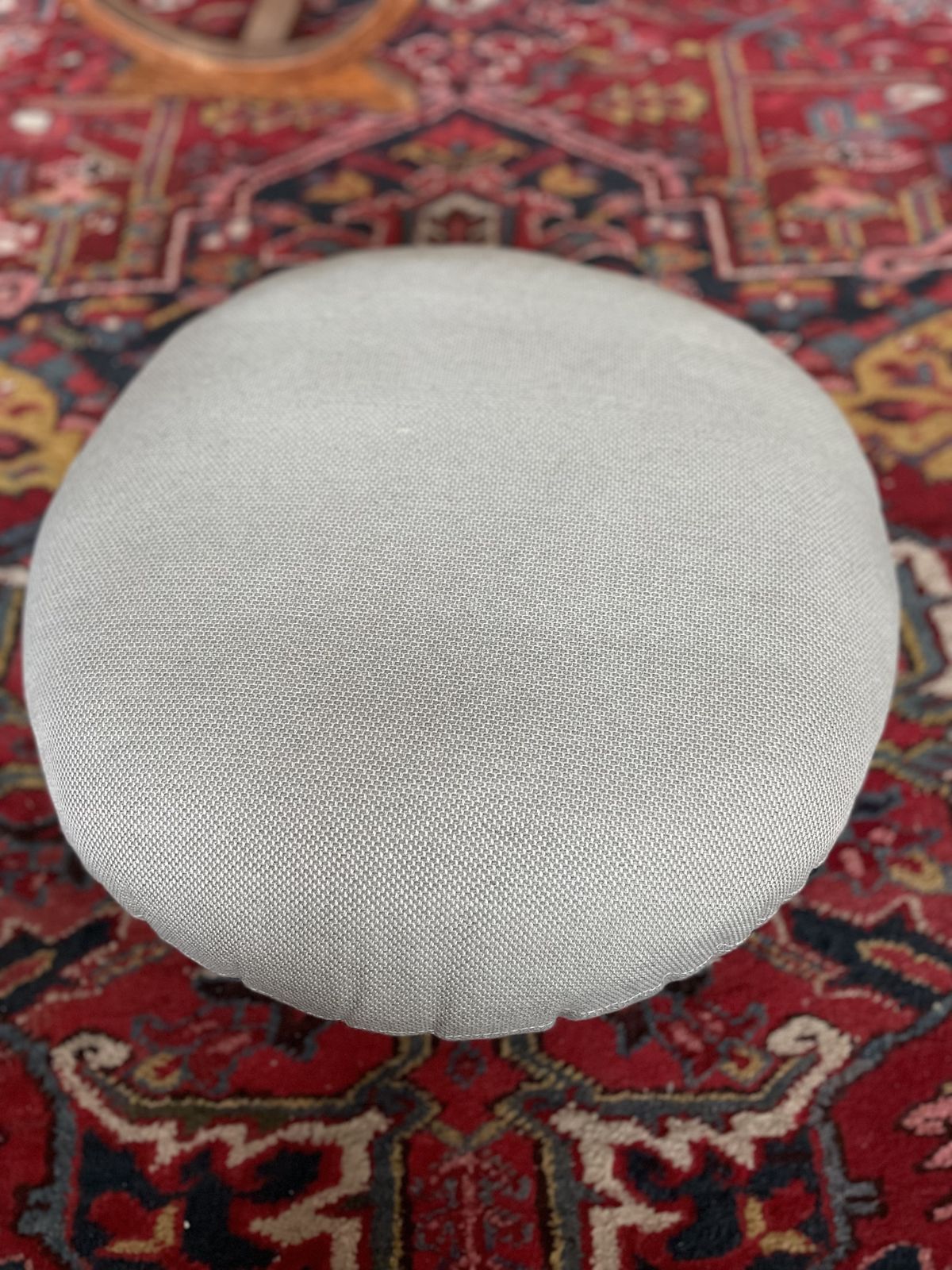 Vintage Scandinavian Duck Feather Floor Cushion / Pouffe By Ferm Living – 60 X 60 Cm – Turquoise photo vinterior