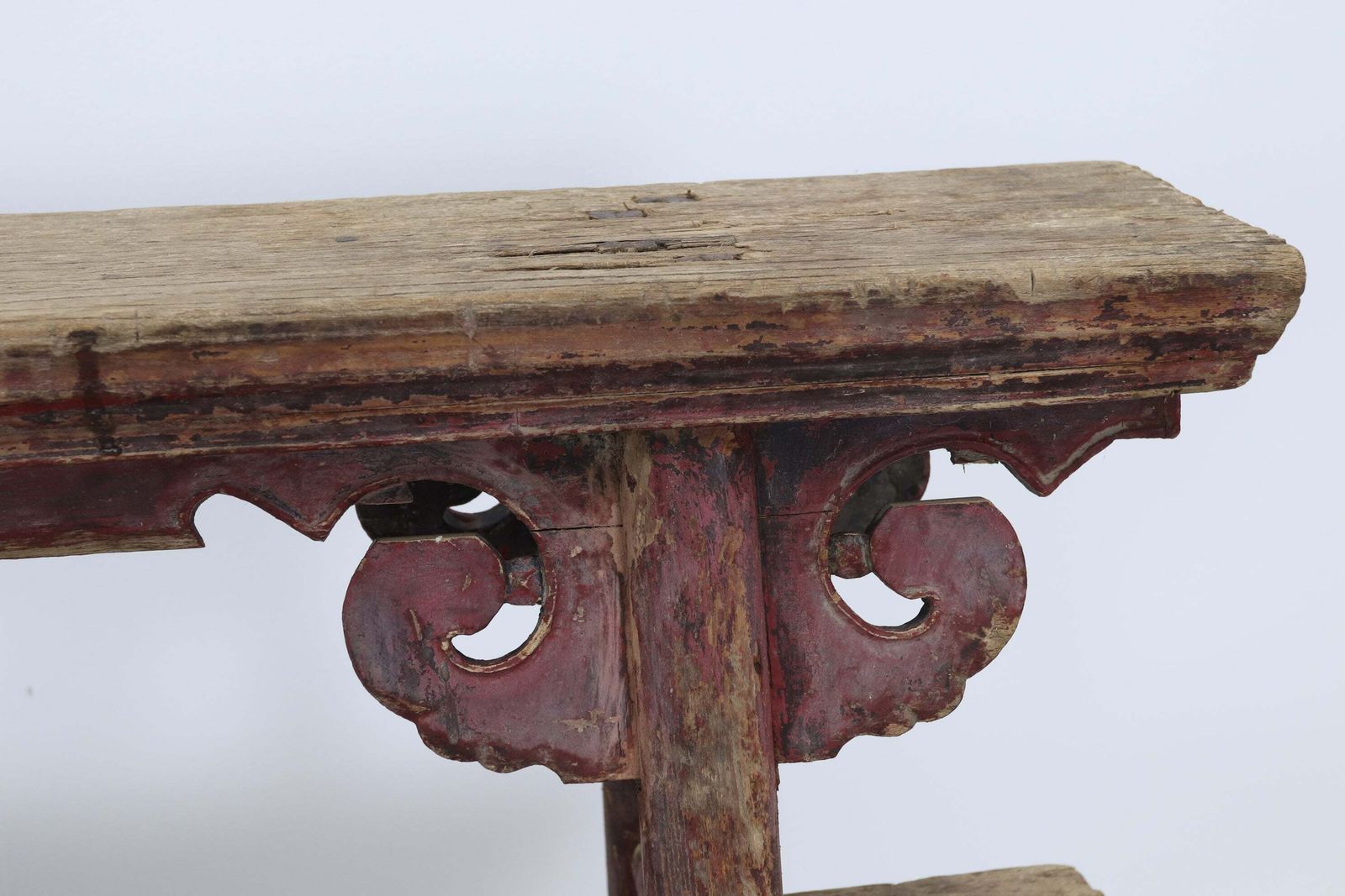 Mid 19th Century Pair Of Chinese Red Lacquered Spring Benches photo furniture