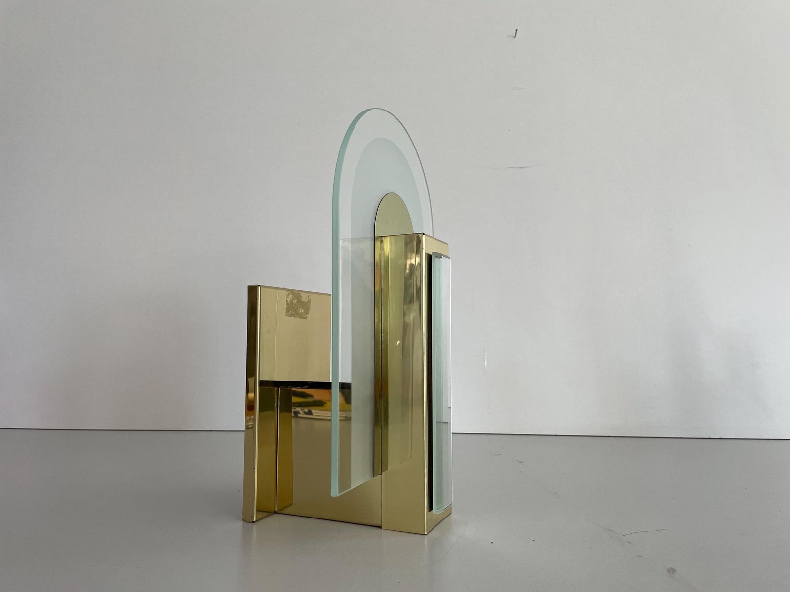 Rare Beautiful Brass & Glass Pair Of Sconces, 1970s, Germany photo vinterior