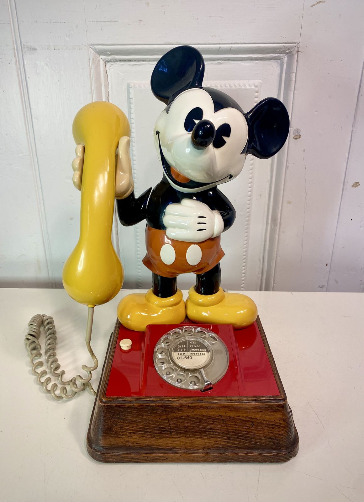 Vintage Official Disney Mickey Mouse Rotary Dial Telephone photo furniture