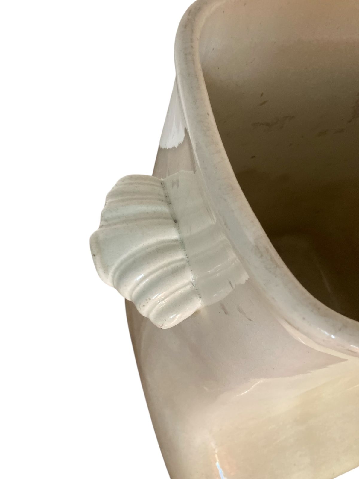 Creamware Knee Bath Or Jardinere Planter 1800's photo vinterior