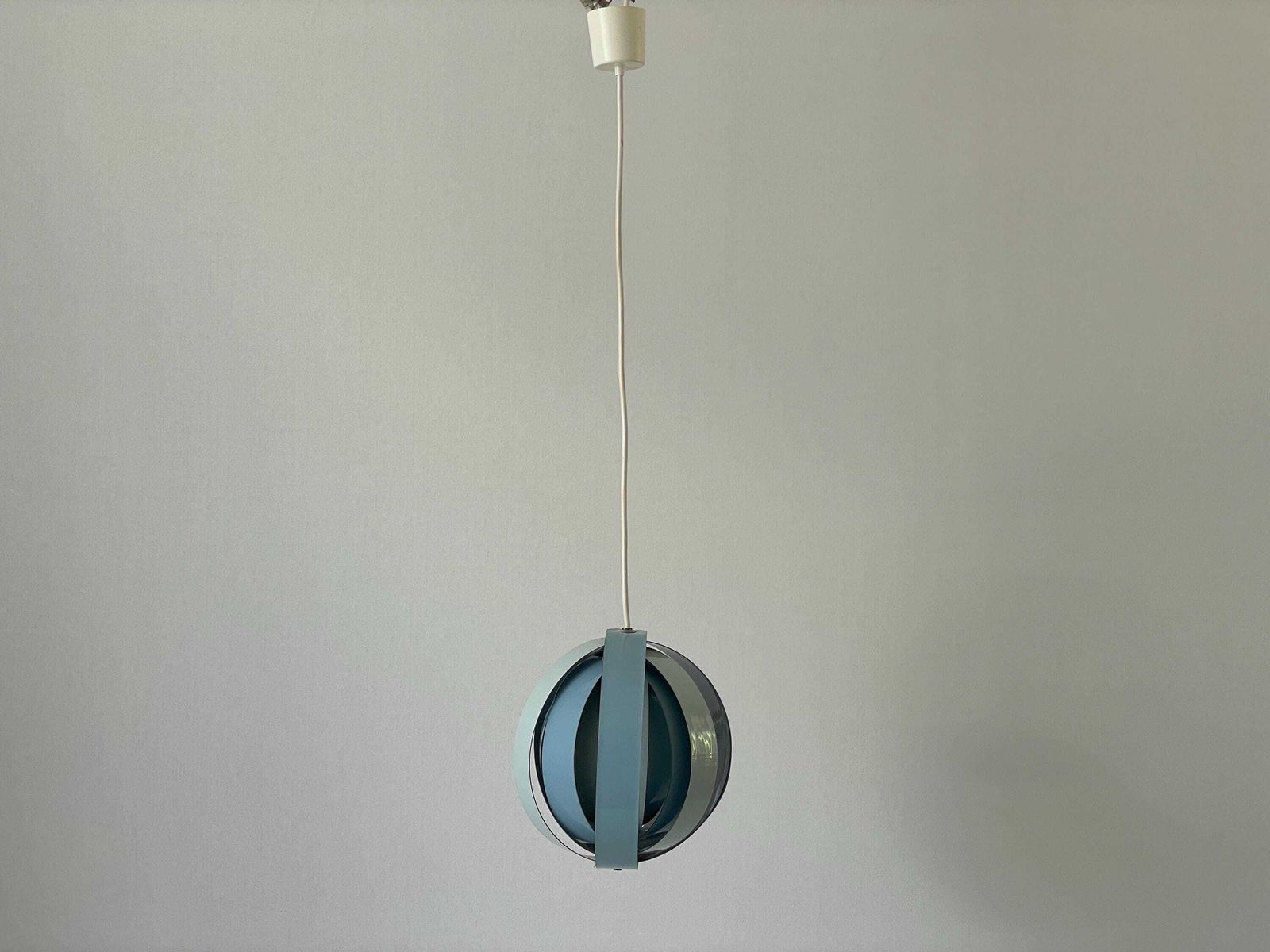 3 Tone Blue Metal Pendant Lamp By Lamell Star Leuchten, 1960s, Germany photo vinterior
