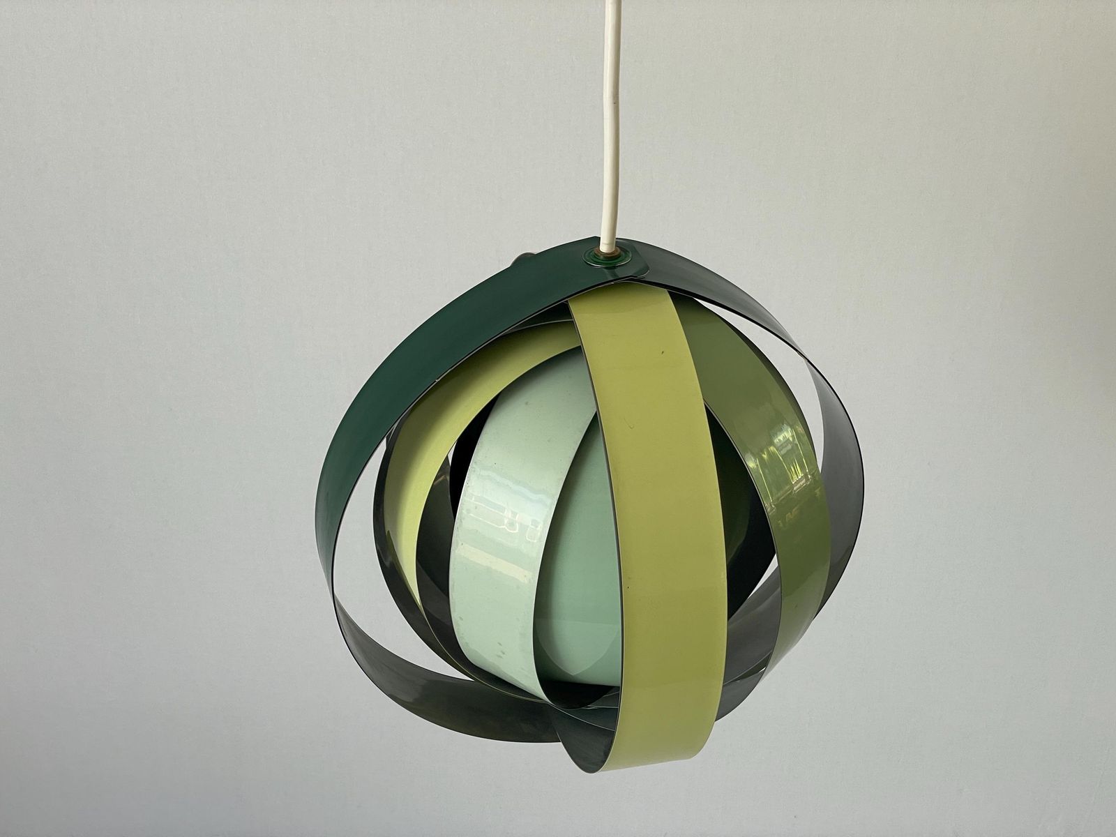 3 Tone Green Metal Pendant Lamp By Lamell Star Leuchten, 1960s, Germany photo buy