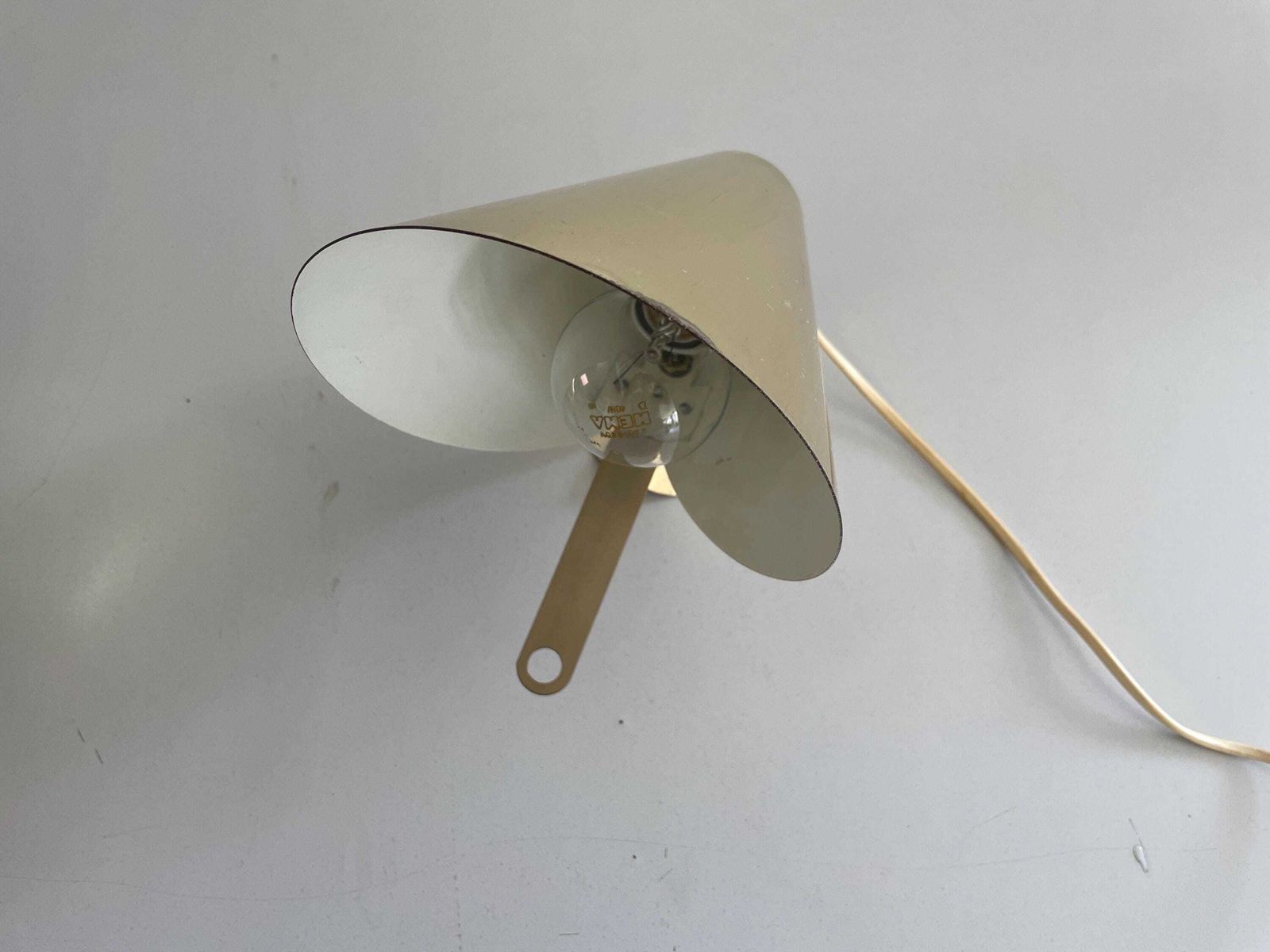photo for sale Scandinavian Design Gold Metal Pair Of Sconces, 1970s, Sweden