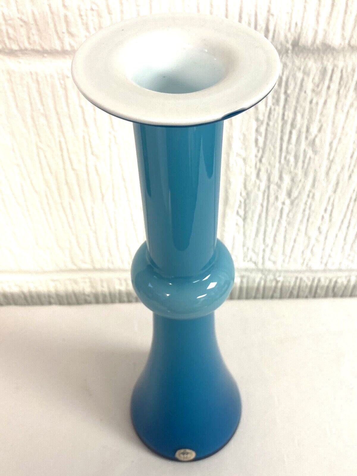 1960s Blue White Labelled Holmegaard Candlestick Carnaby Vase Christer Holmgren photo furniture
