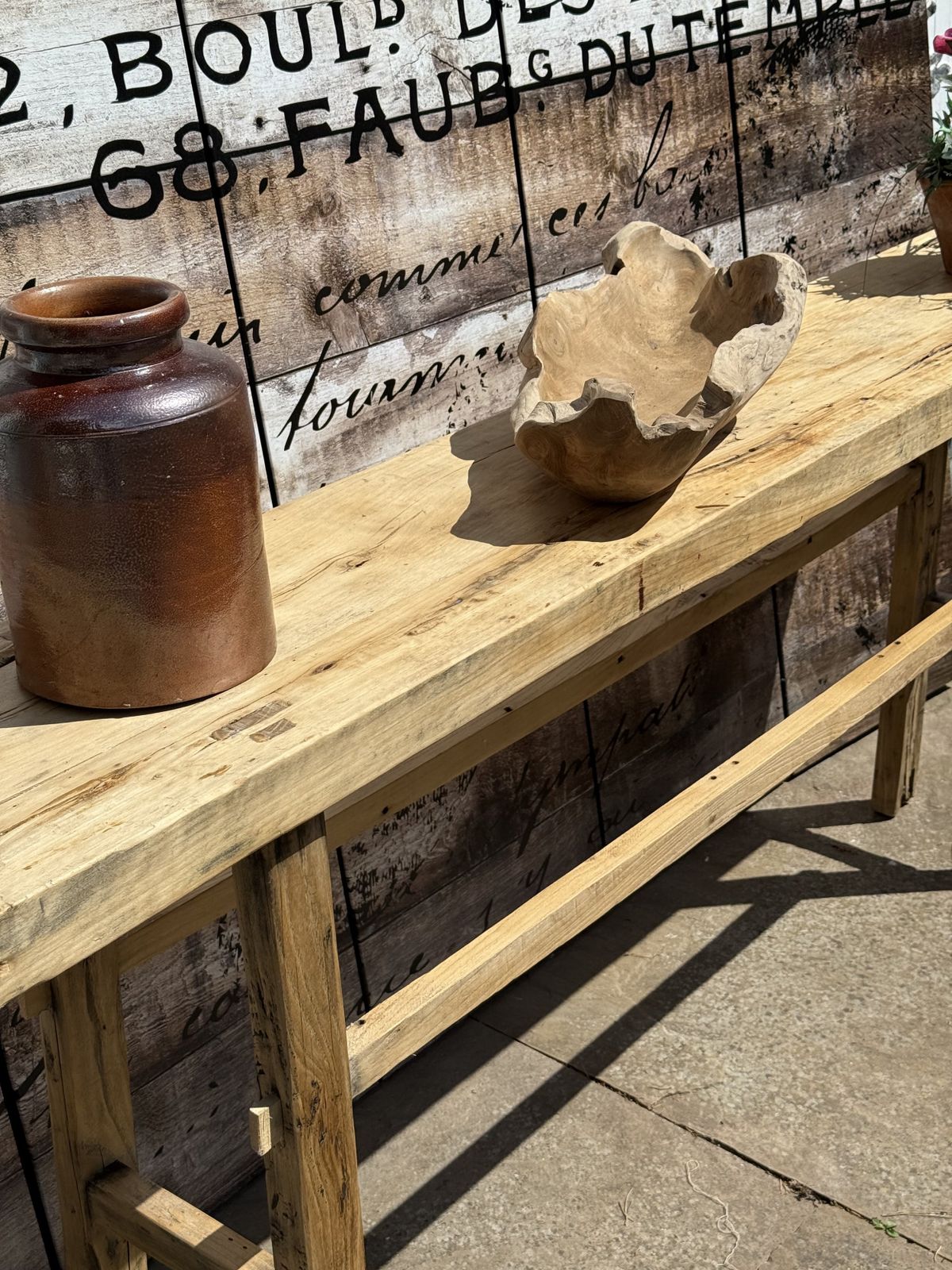 Rustic Elm Console Table – Handcrafted Elegance photo Furniture