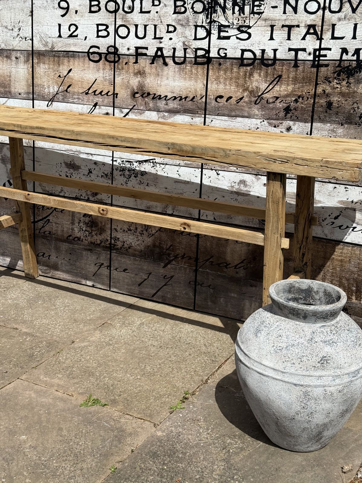 Rustic Elm Console Table – Handcrafted Elegance photo vintage