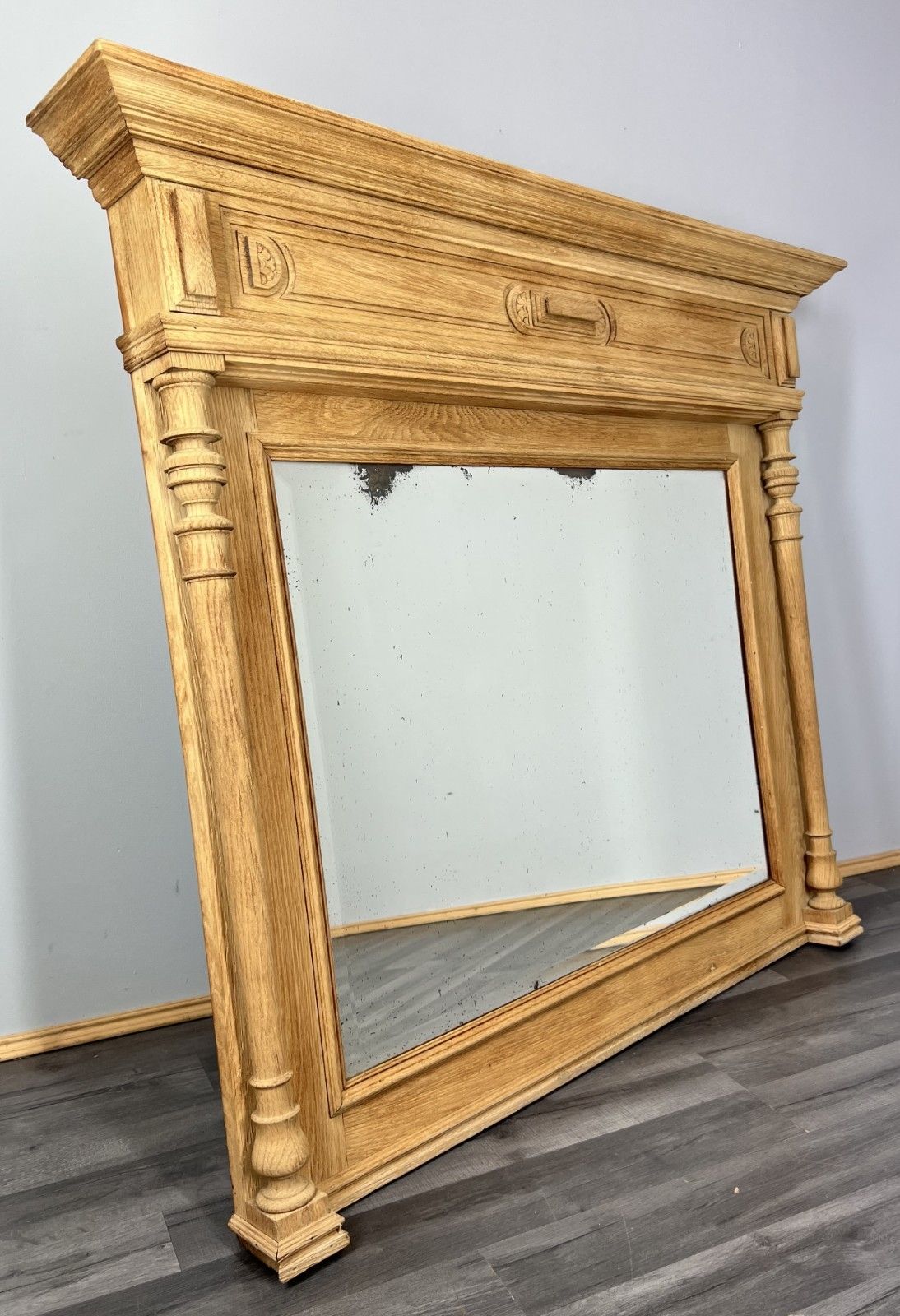 Home Decor Wall Mirror Antique French Style Oak Carved Ornate Wall Frame Lot 4044 photo