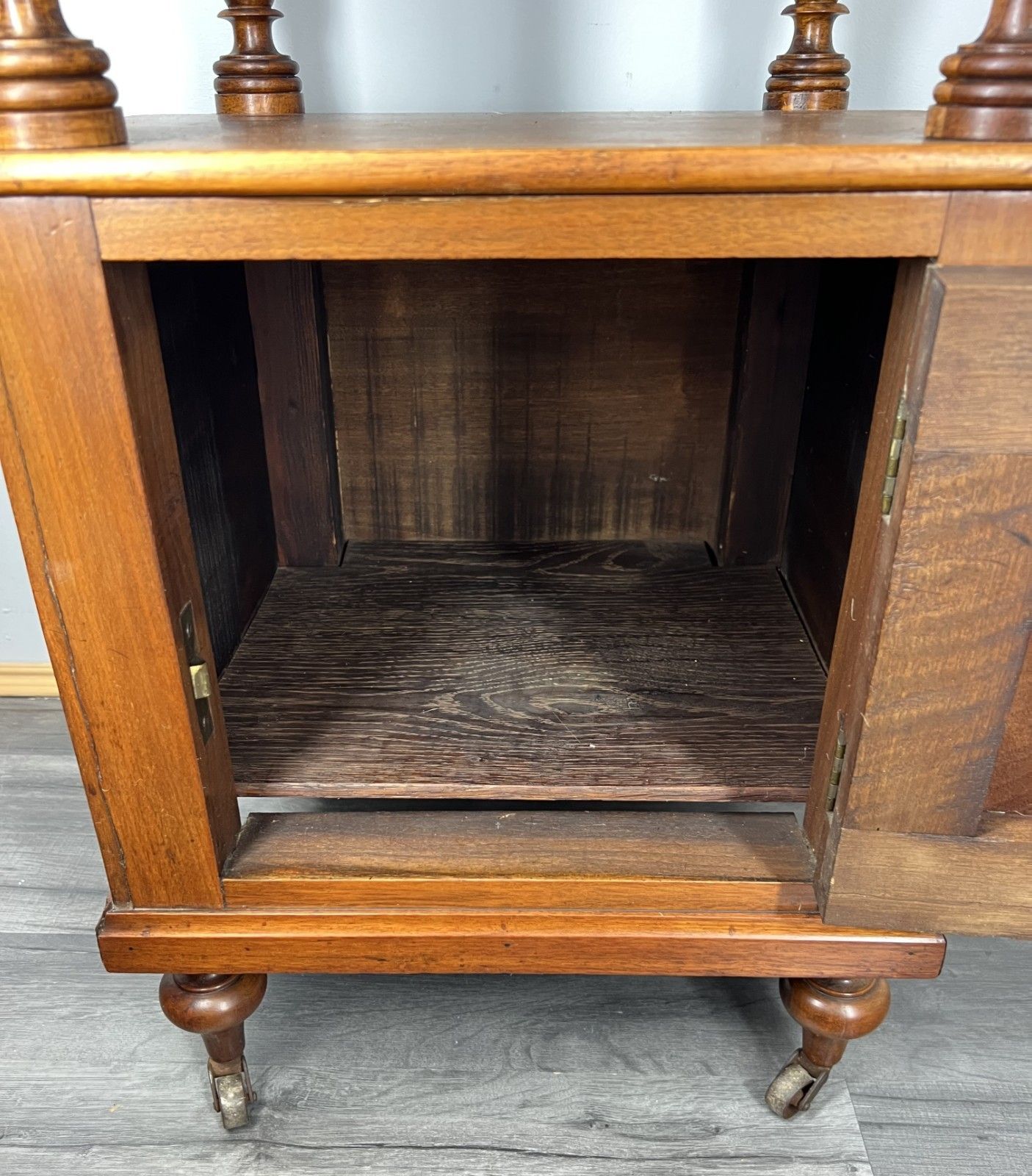 photo vinterior Bedside Table Antique French Walnut Marble Top Cupboard Cabinet Lot 4043