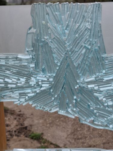 photo furniture Unique Modernist Fused Glass Panel Sculpture Male Torso On Oak Ooak