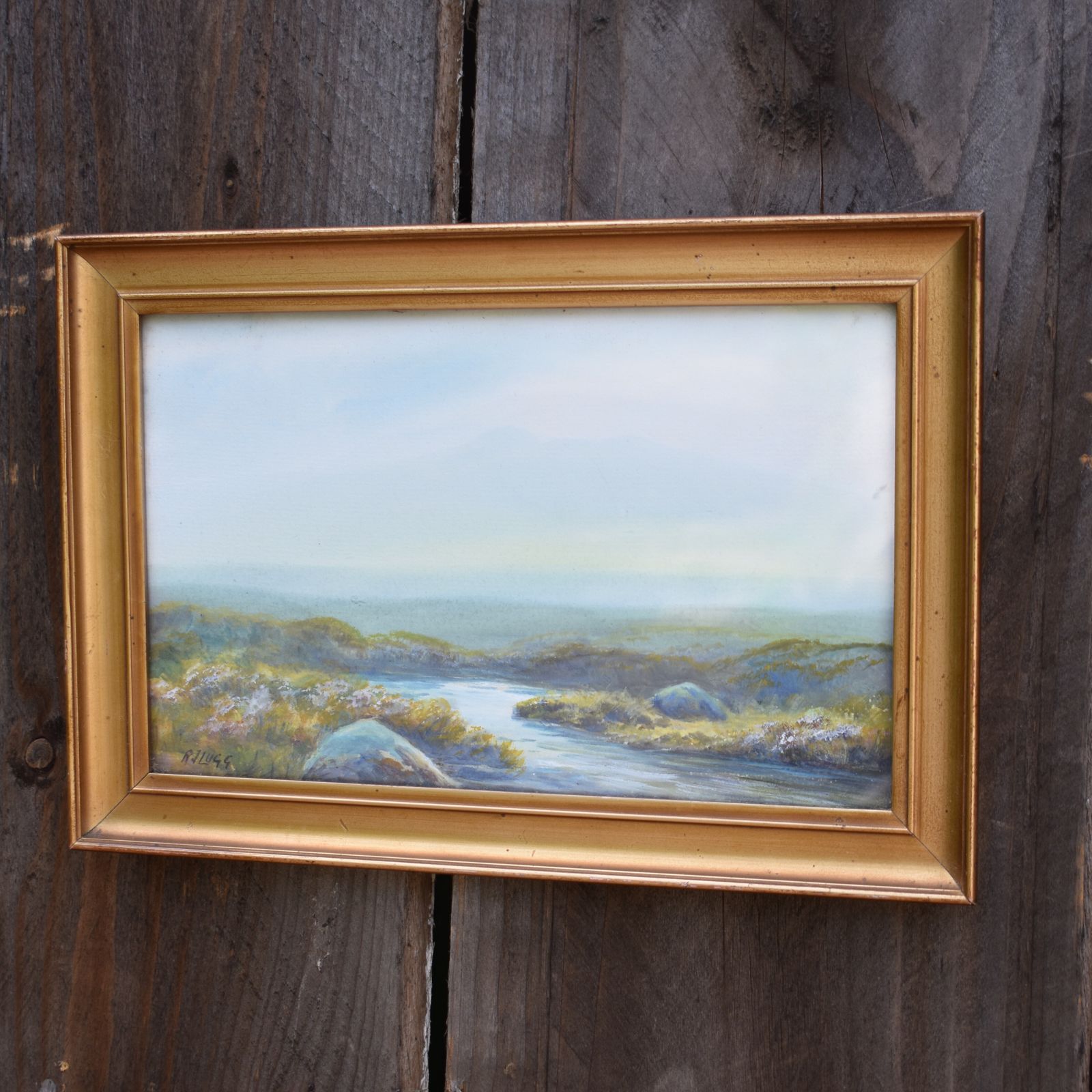 Antique Robert James Lugg Sheepstor Dartmoor Landscape Art Watercolour Painting