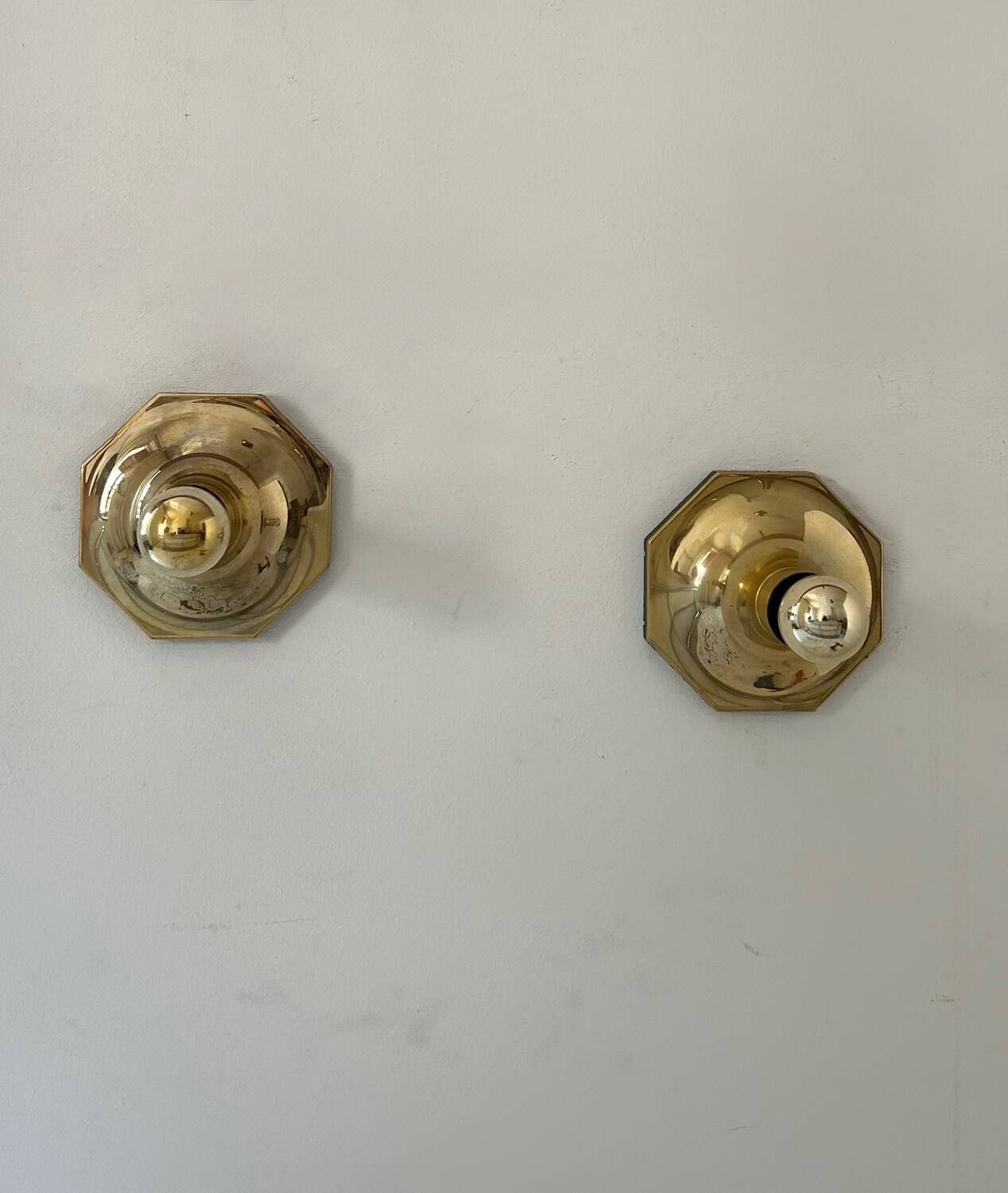 Pair Of Vintage Brass Sconces By Motoko Ishii For Staff Leucthen, 1970s photo furniture