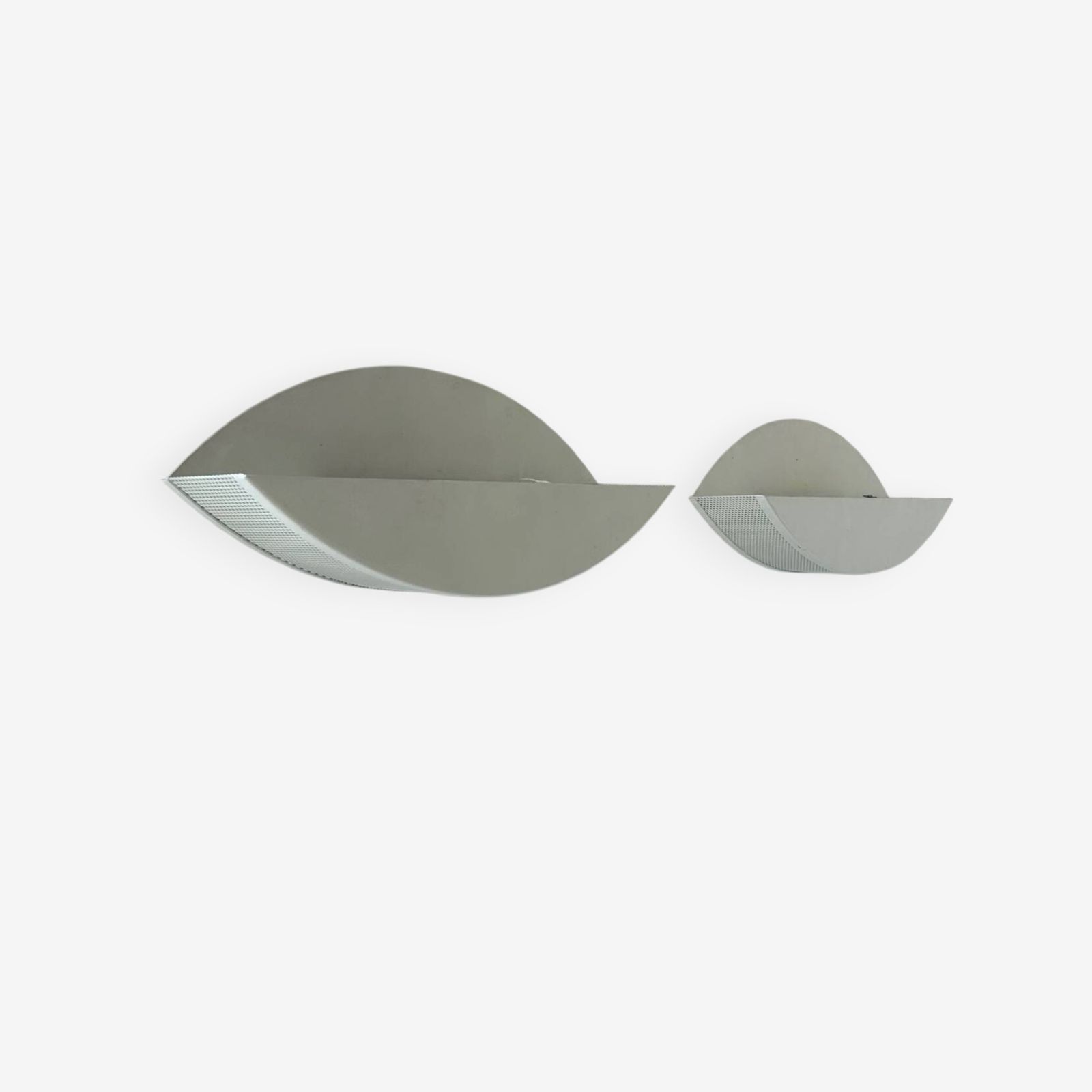 Pair Of Vintage White Perforated Metal Wall Lights, France 1980