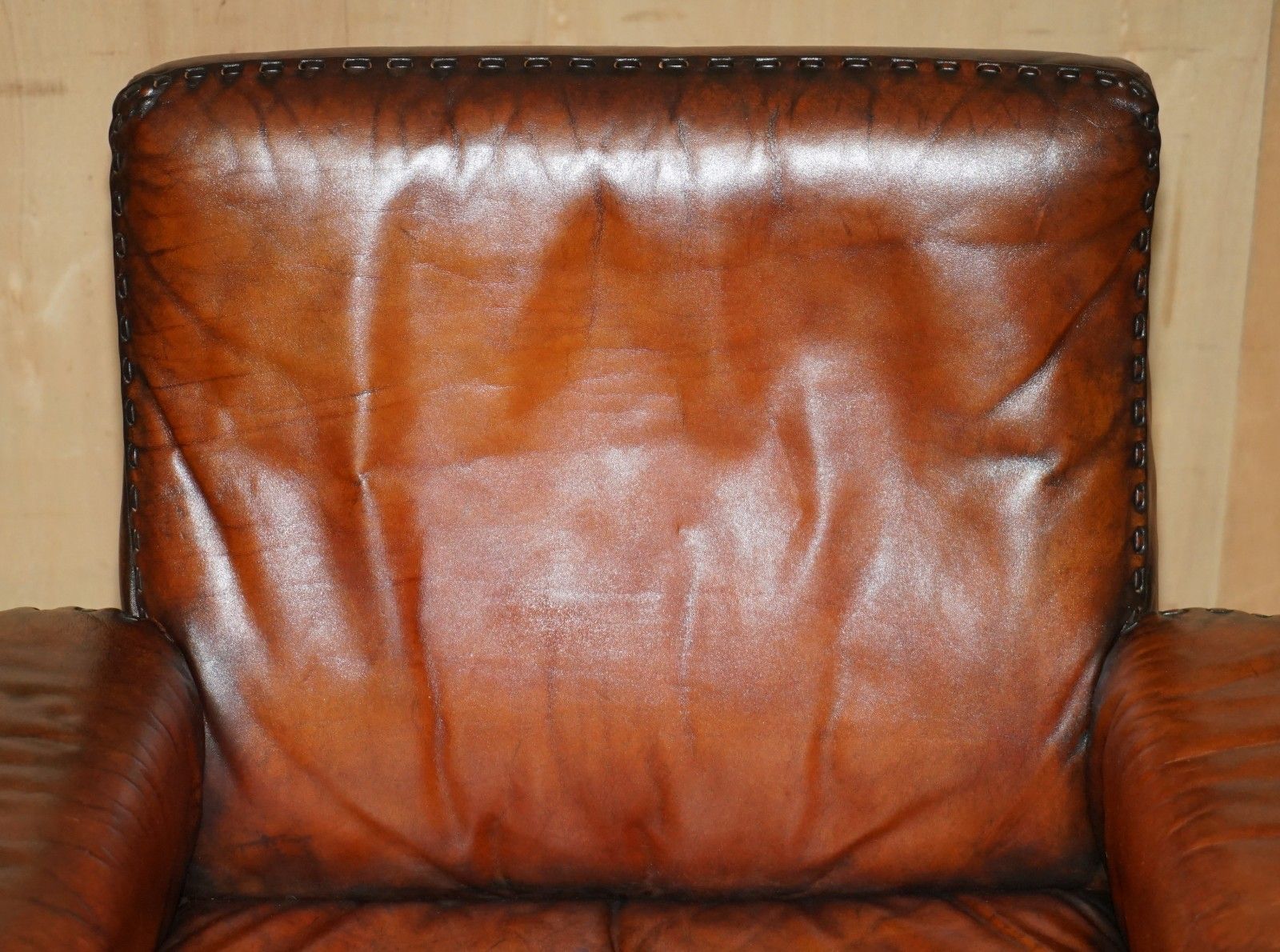 Restored Mid Century De Sede Ds35 Executive Swivel Directors Chair Brown Leather photo for sale