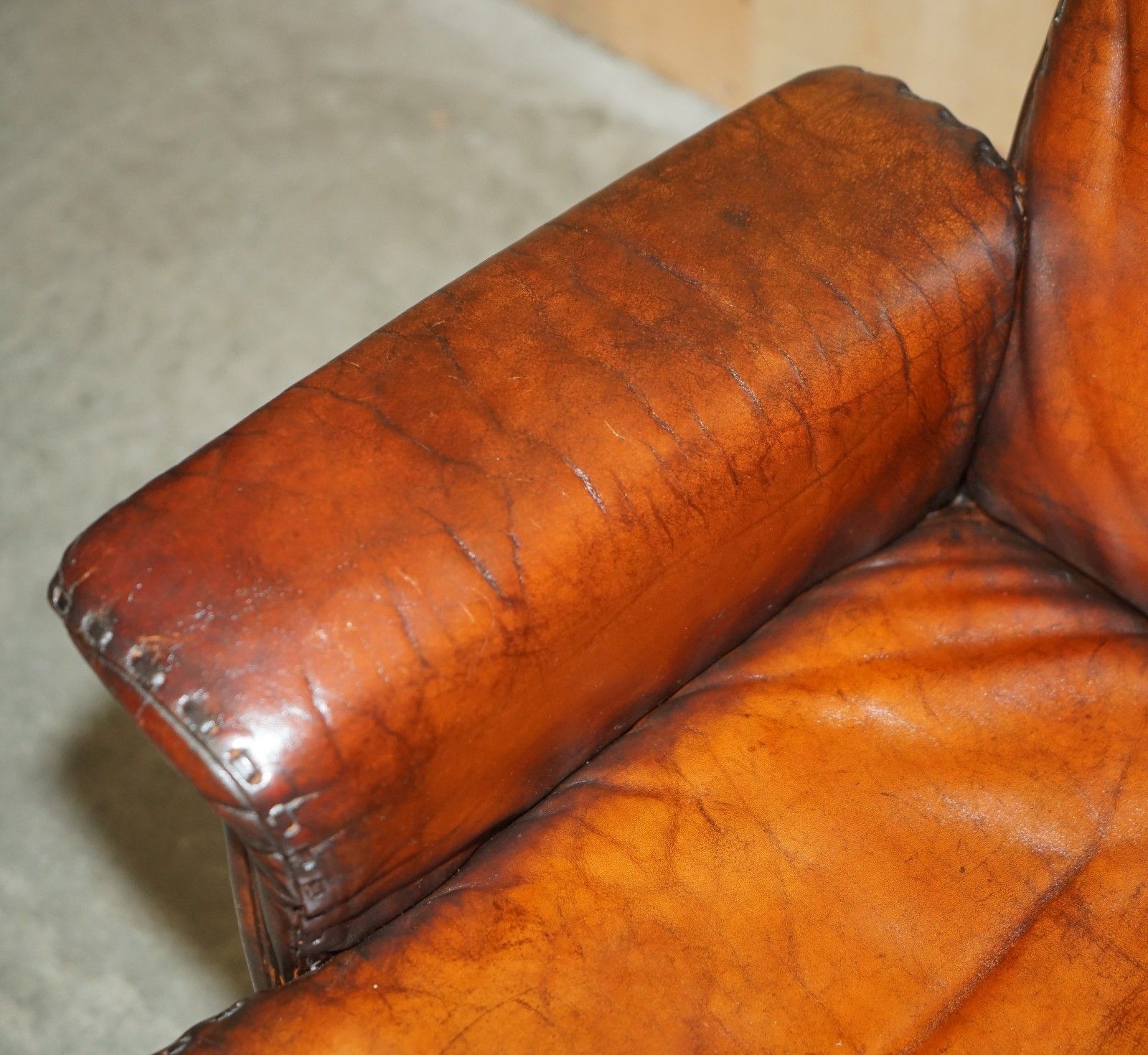 Restored Mid Century De Sede Ds35 Executive Swivel Directors Chair Brown Leather photo vintage