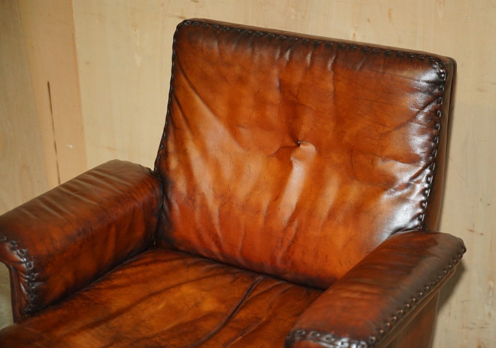 Restored Mid Century De Sede Ds35 Executive Swivel Captains Chair Brown Leather photo for sale