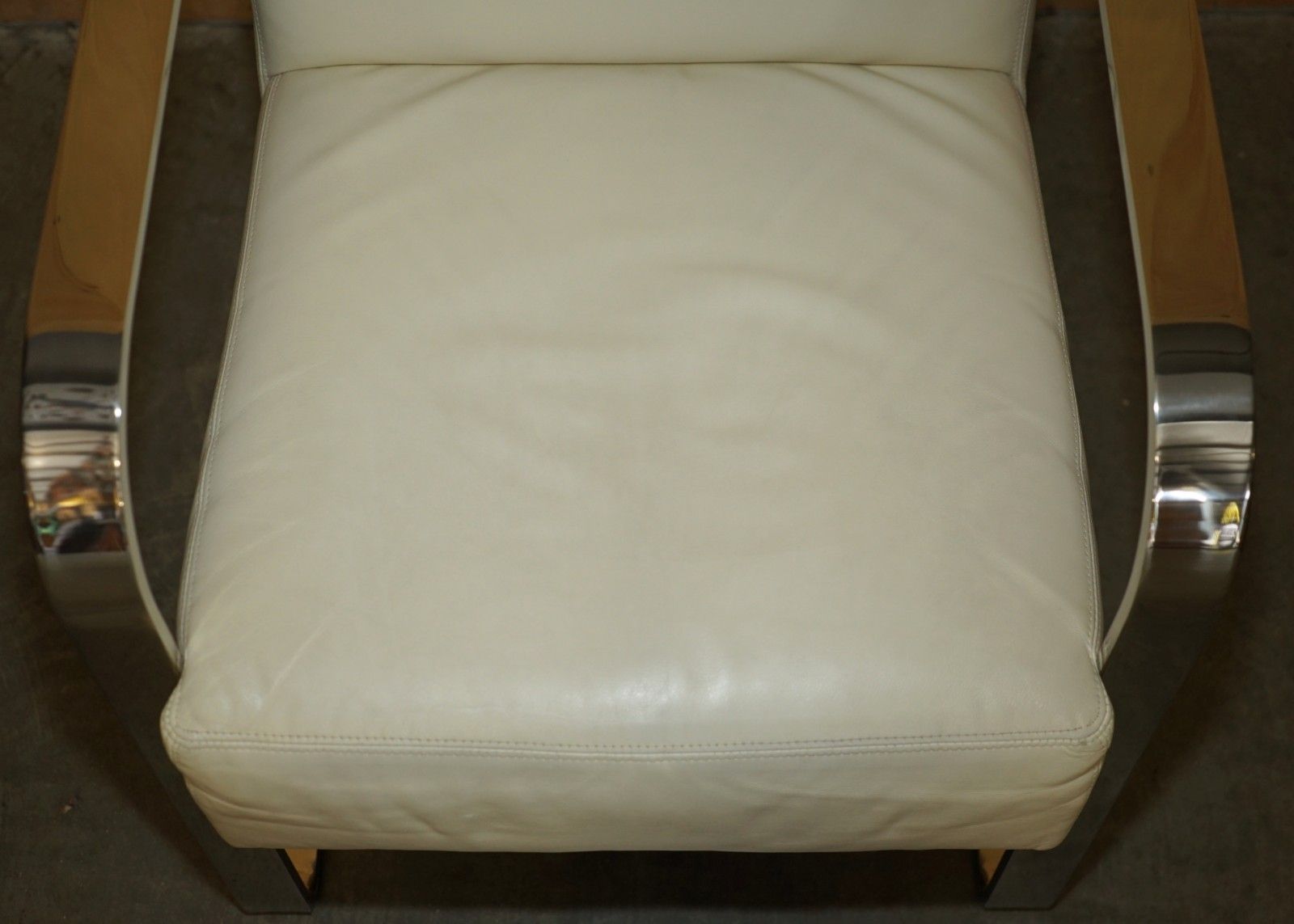 Ex Display Ralph Lauren Designer Modern Penthouse Chrome & Leather Armchair photo buy