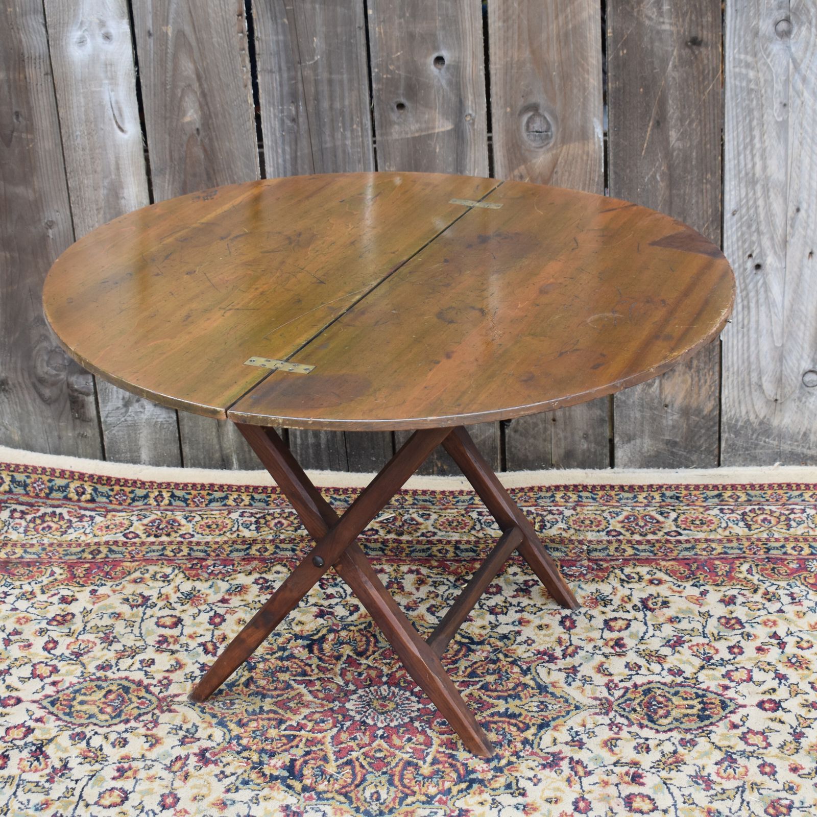 Antique Victorian Thornton & Herne London Folding Travel Coaching Campaign Table