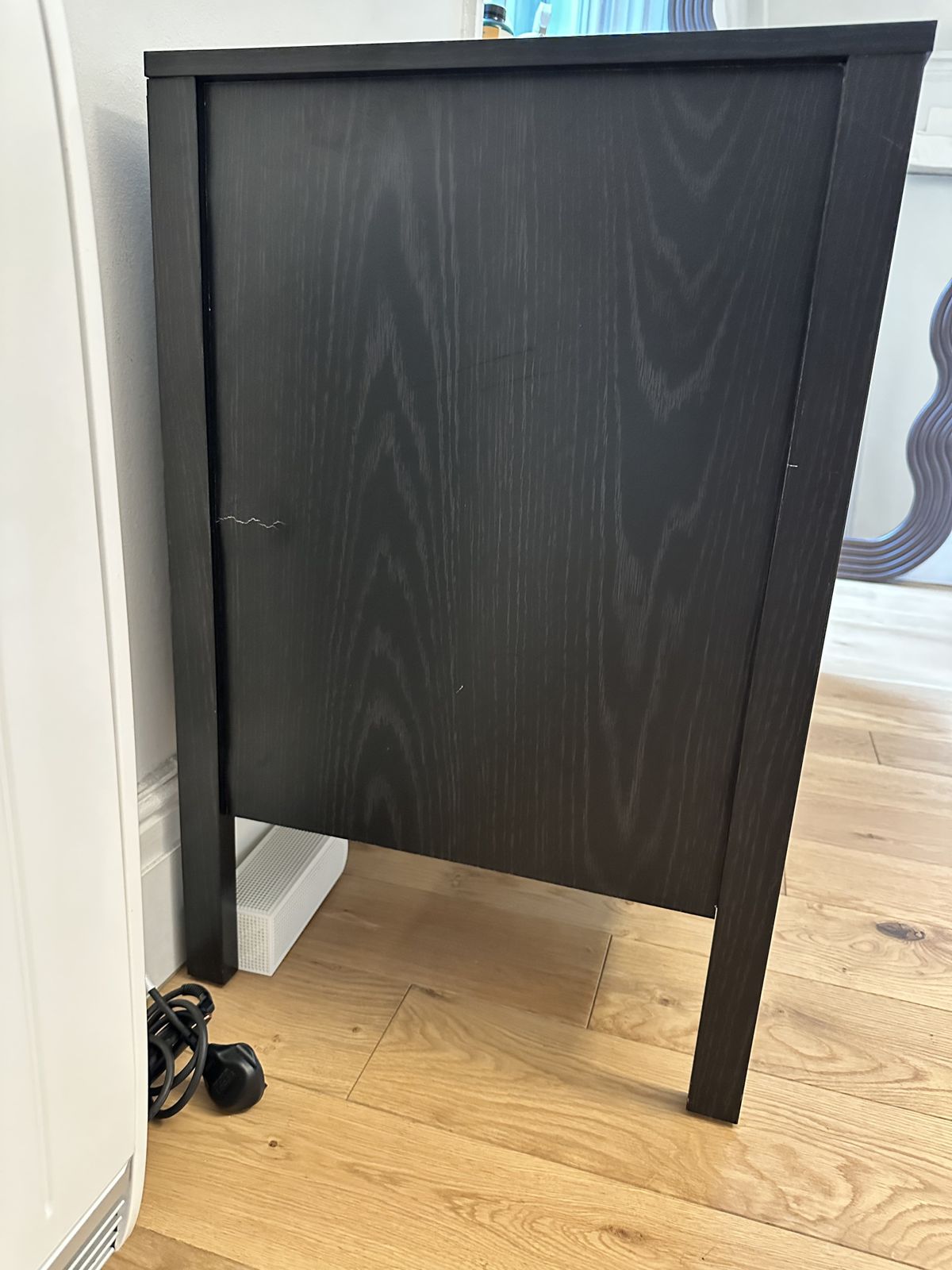 Woven Rattan 3 Drawer Desk, Black